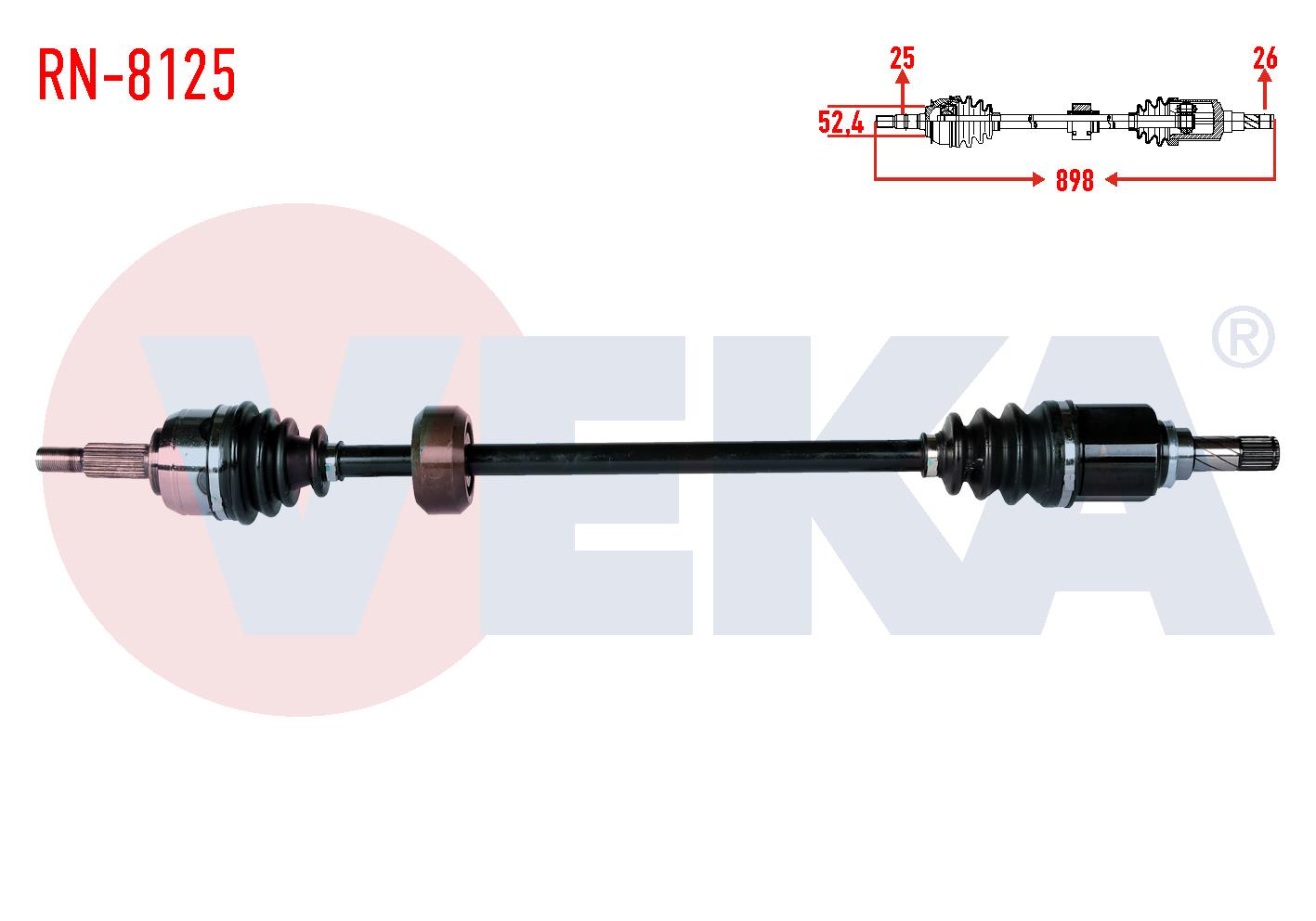 KOMPLE AKS SAG ON DACIA DOKKER 1.5 DCI UZUNLUK 898mm 2012-