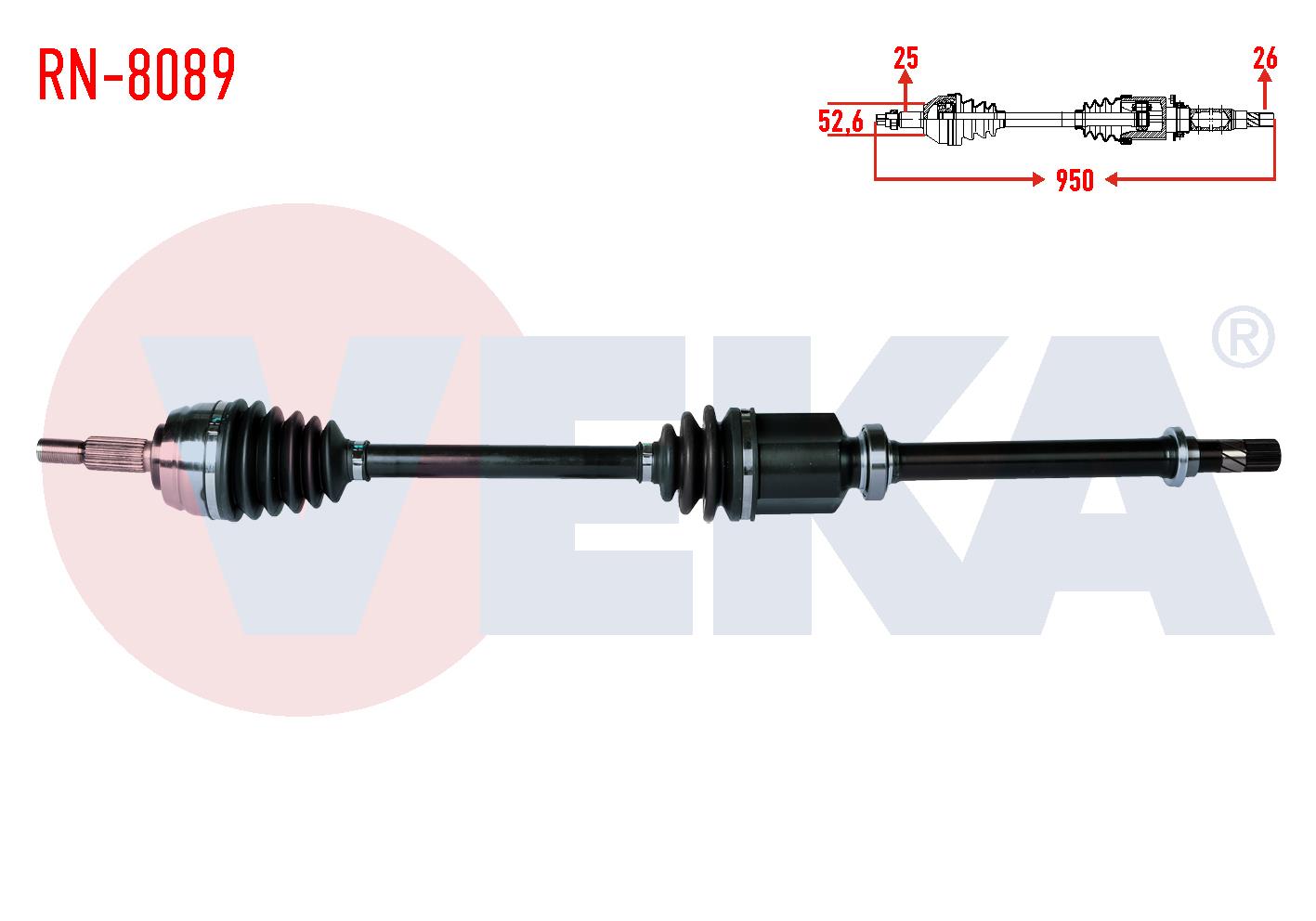 KOMPLE AKS SAG ON DACIA DUSTER 1.5 DCI UZUNLUK 950mm 2010-