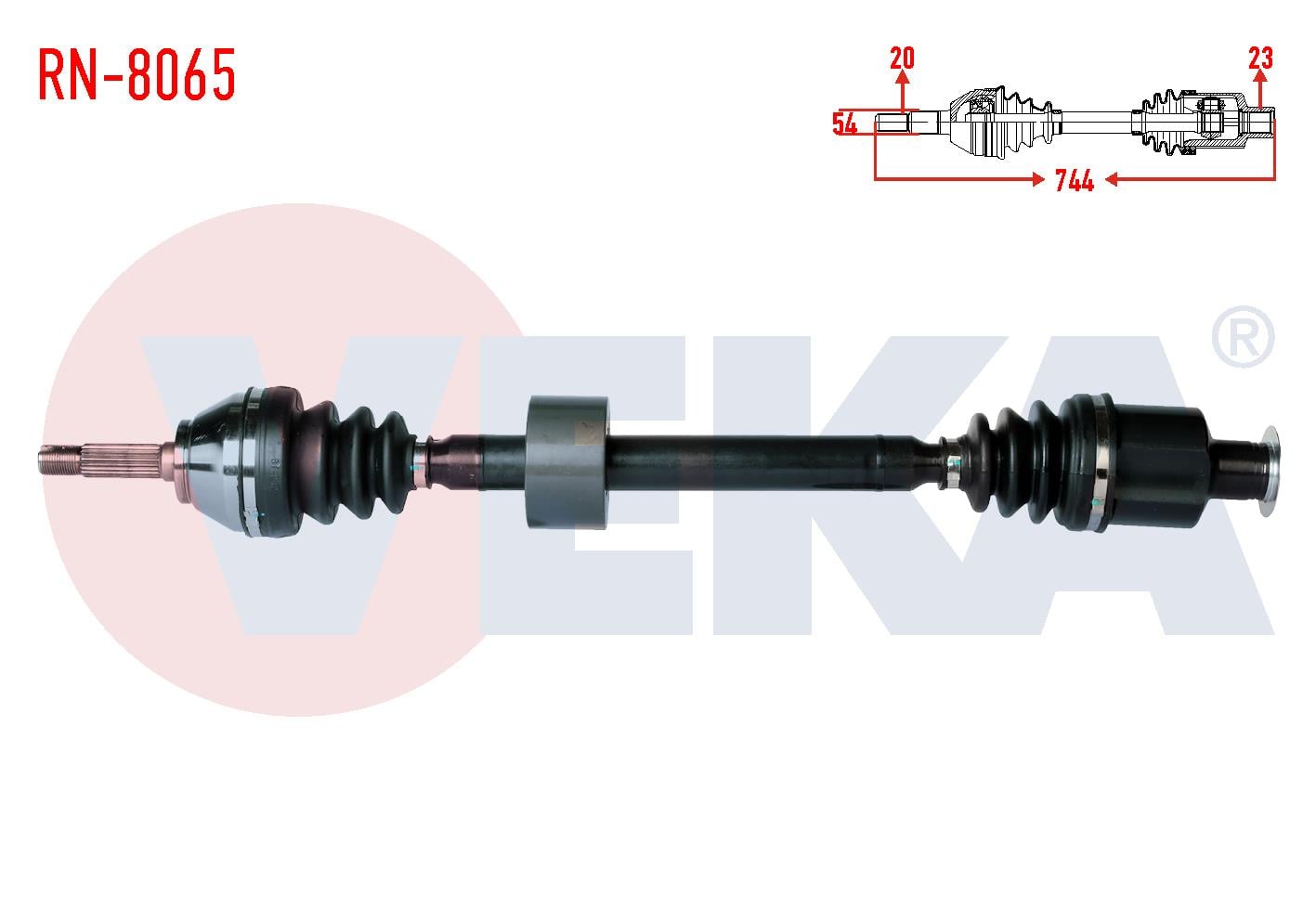 KOMPLE AKS SAG ON DACIA SOLENZA 1.4i UZUNLUK 744mm 2003-