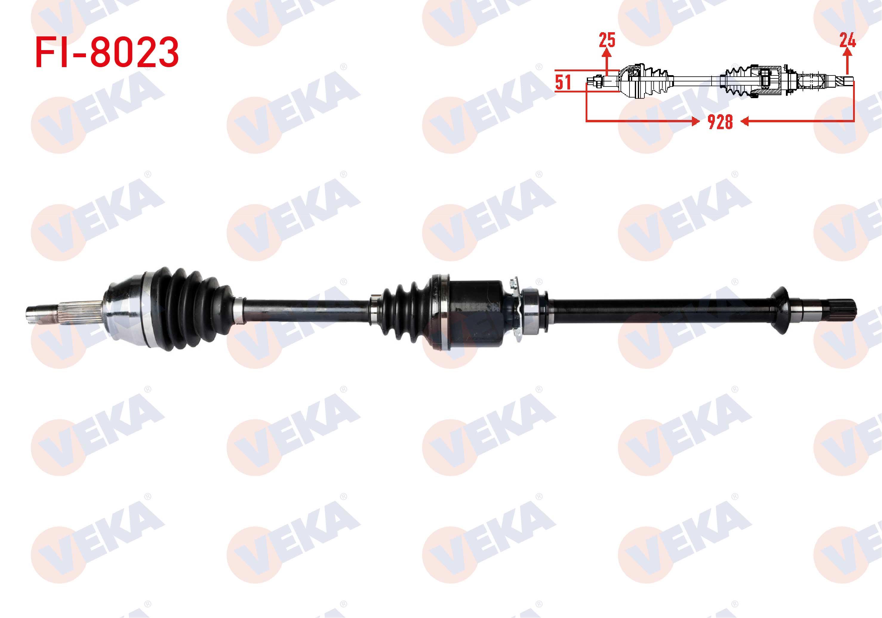 KOMPLE AKS SAG ON FIAT ALBEA 1.3 MJT UZUNLUK 928mm 2007-