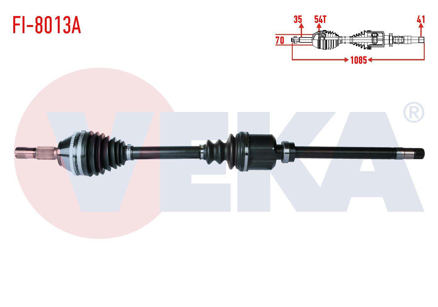 KOMPLE AKS SAG ON FIAT DUCATO (230) 2.5 D 18q ABSLI 54 DIS UZUNLUK 1085mm 1994-2002