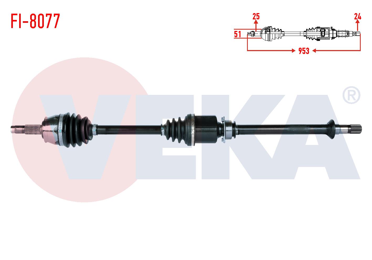 KOMPLE AKS SAG ON FIAT EGEA 1.3 MJT M-T UZUNLUK 953 mm 2015-