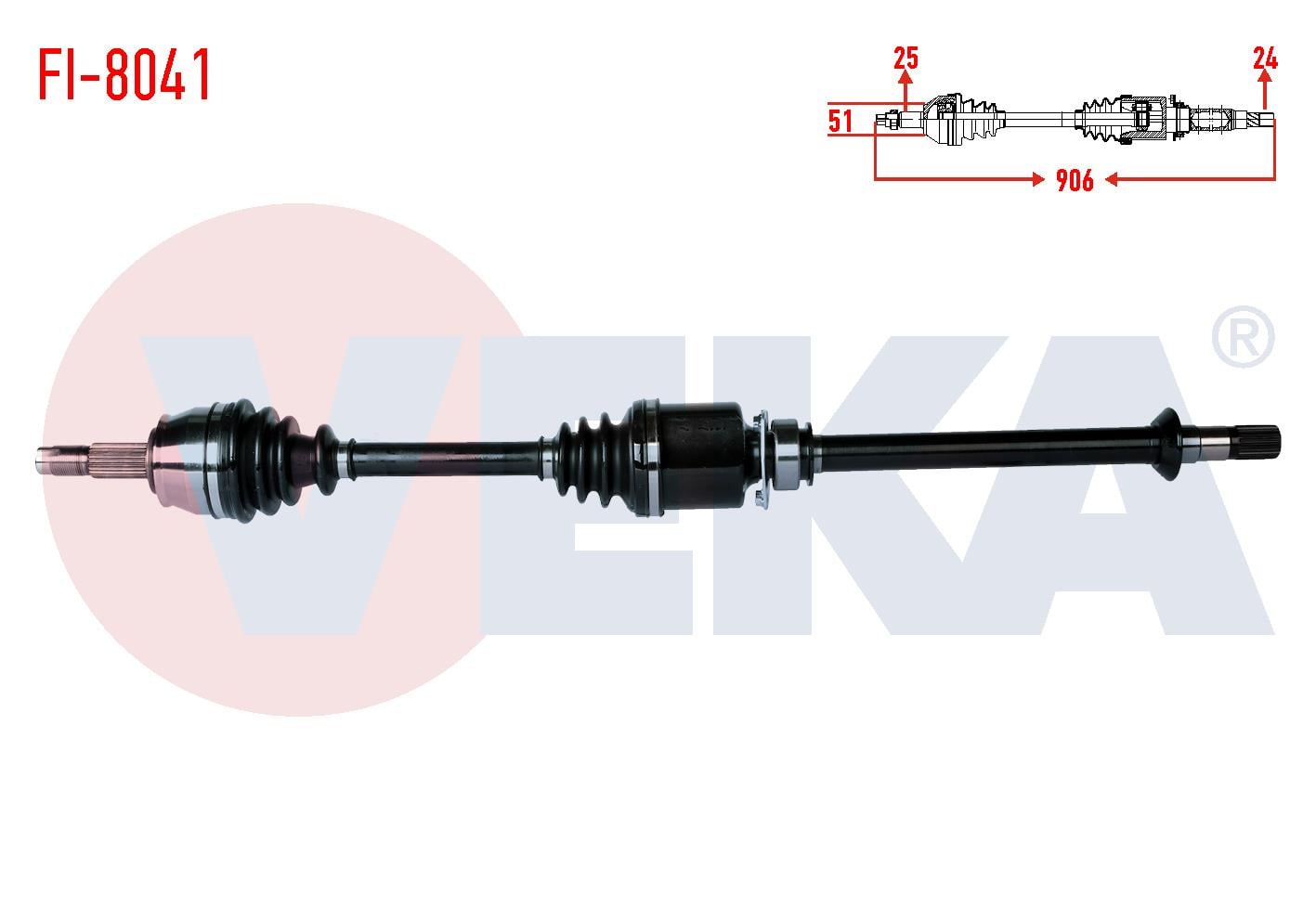 KOMPLE AKS SAG ON FIAT GRANDE PUNTO (199) 1.3 MJT 75 HP UZUNLUK 906mm 2012-