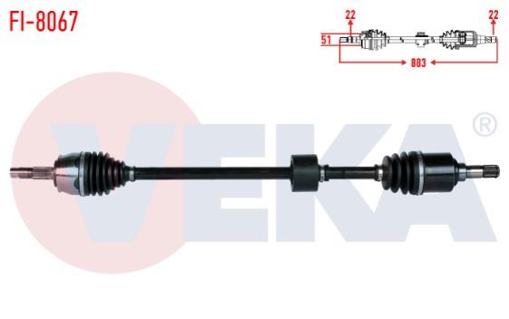 KOMPLE AKS SAG ON FIAT LINEA (323) 1.4 UZUNLUK 883mm 2007-