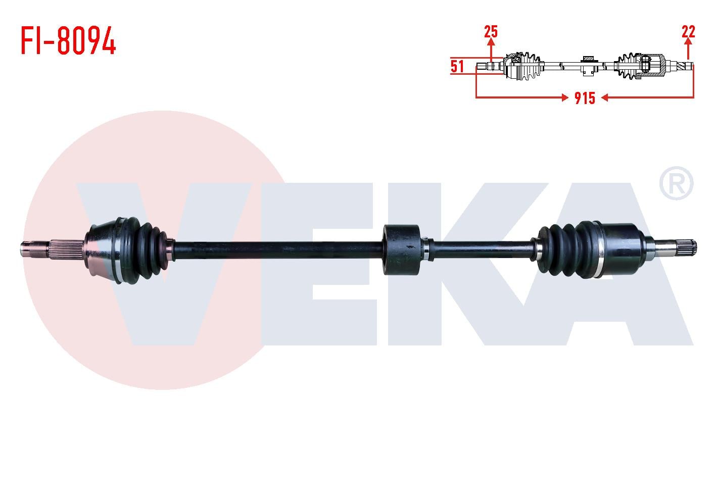 KOMPLE AKS SAG ON FIAT MAREA LIBERTY (185) 1.6i 16v M-T UZUNLUK 915mm 2002-2007
