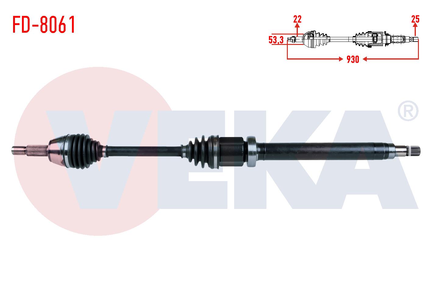 KOMPLE AKS SAG ON FORD FIESTA V 1.6i 16v A-T UZUNLUK 930mm 2001-2008 4S613B436AB 1361879 1318854 4S613B436AF RM4S613B436AE 4S613B436AG 1513996 4S613B4