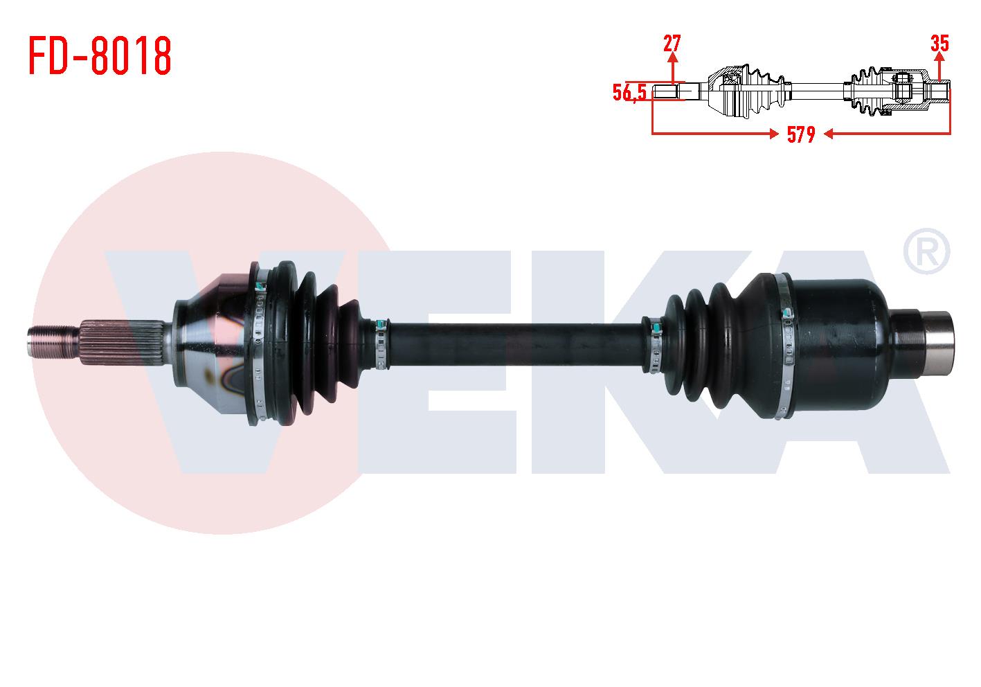 KOMPLE AKS SAG ON FORD MONDEO III 2.0i 16v  UZUNLUK 579mm 2000-2007