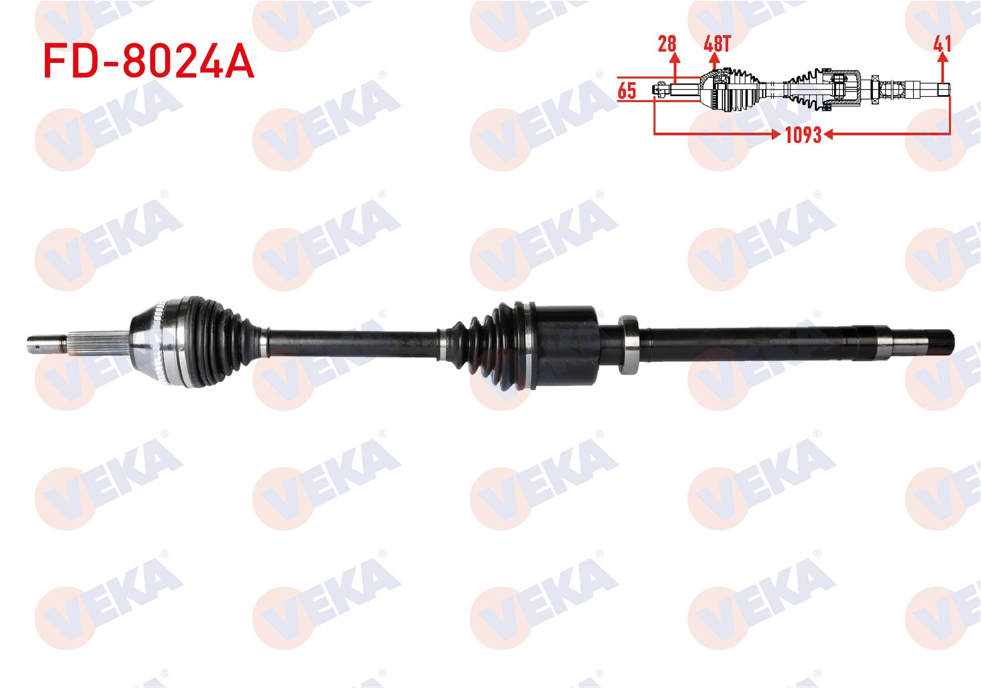 KOMPLE AKS SAG ON FORD TRANSIT (V347) 2.2 TDCI 115PS-140PS (KALIN MIL) ABSLI 48 DIS UZUNLUK 1091mm 2006-2014