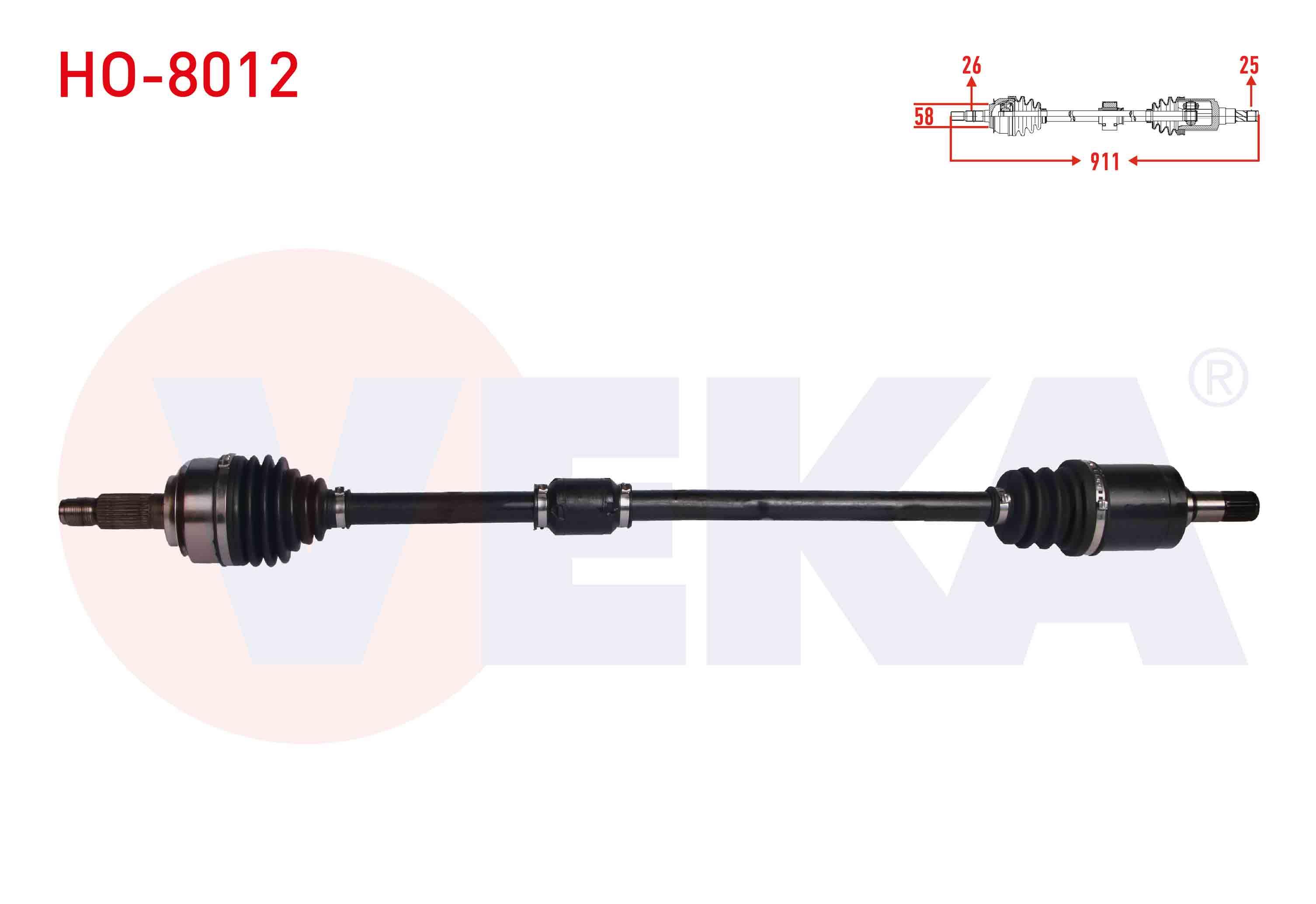 KOMPLE AKS SAG ON HONDA CIVIC IX 1.6i 5 A-T UZUNLUK 911 mm 2012-2016