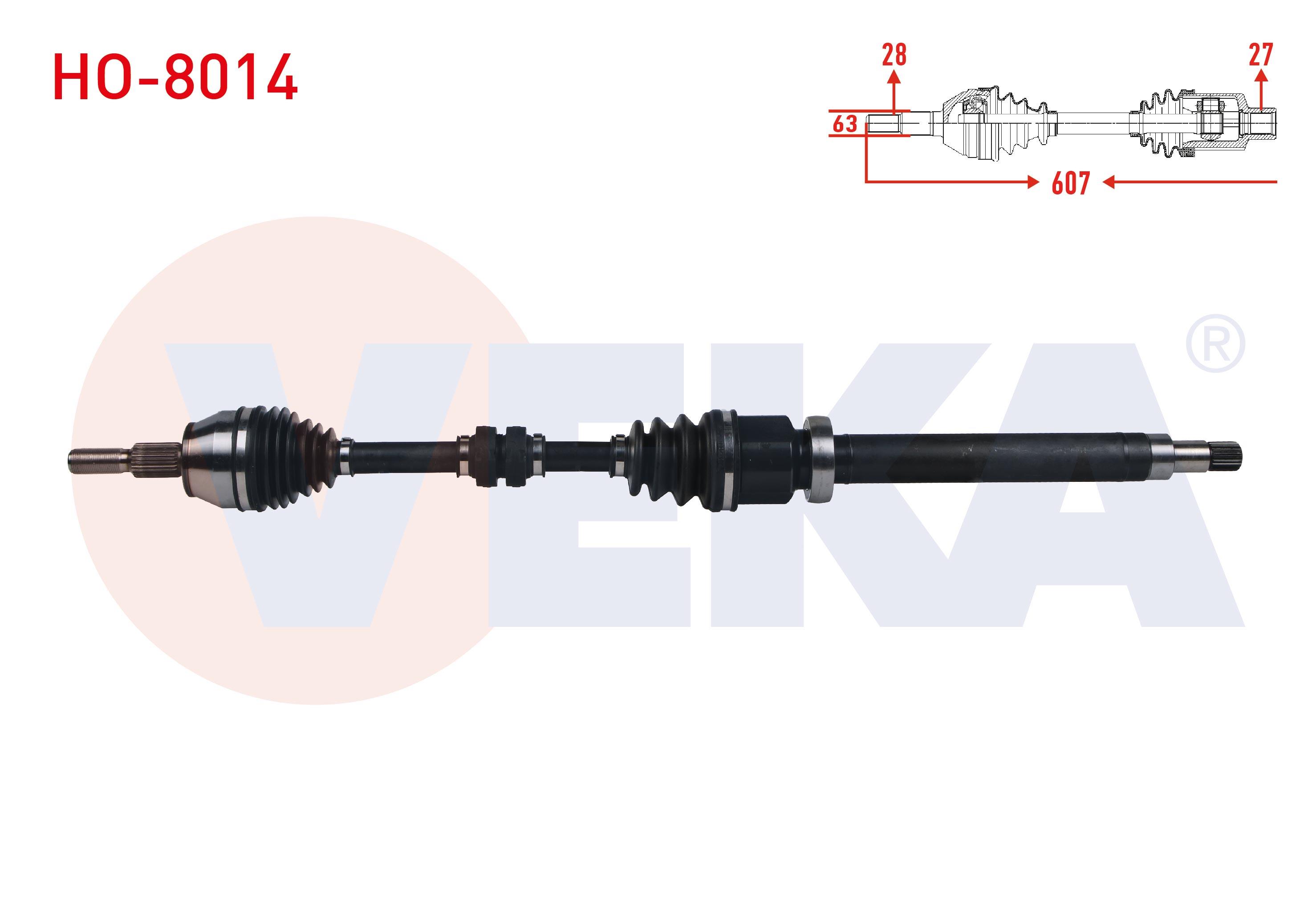 KOMPLE AKS SAG ON HONDA CIVIC X (FC) 1.5 RS A-T UZUNLUK 607 mm 2016-