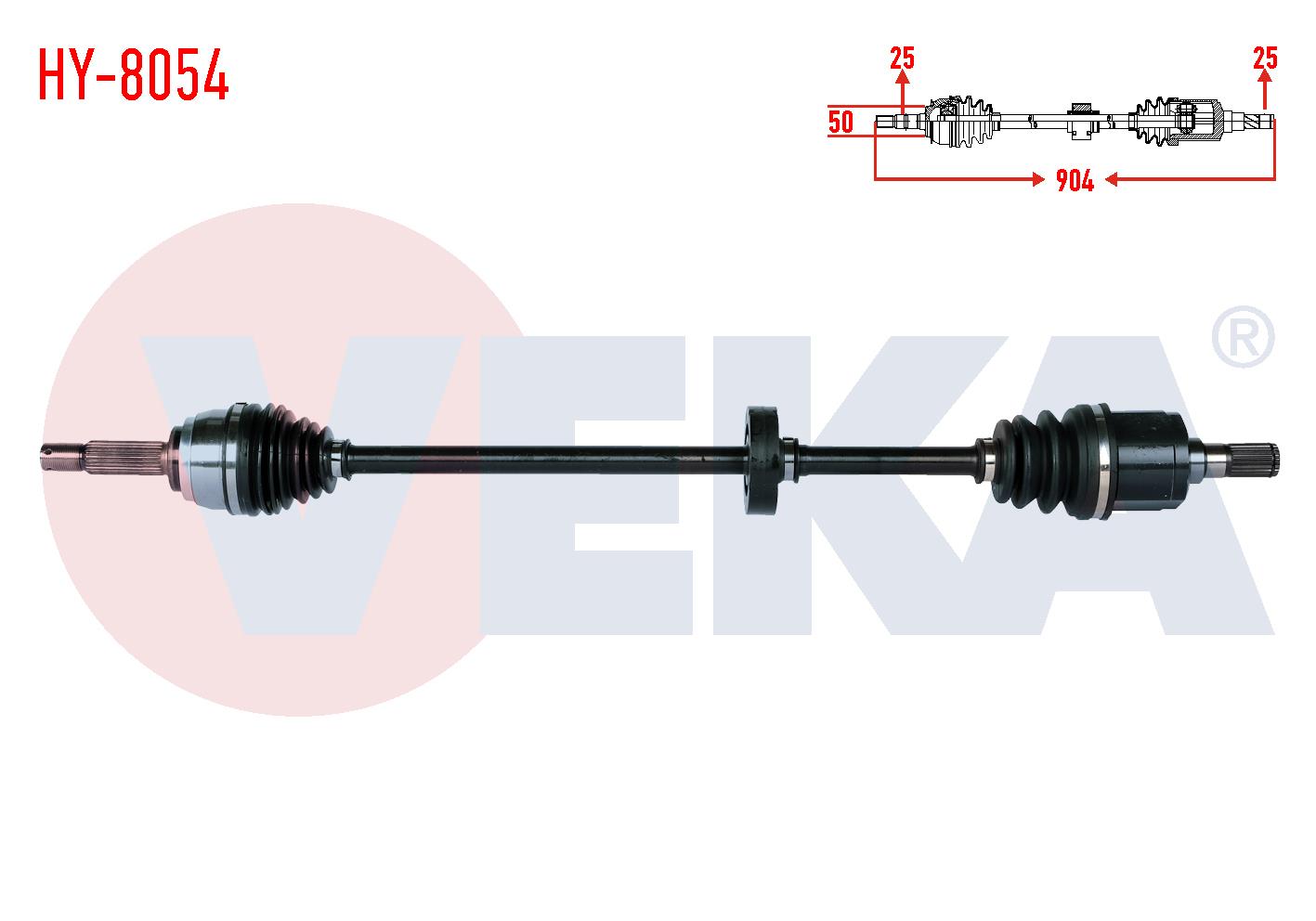 KOMPLE AKS SAG ON HYUNDAI ACCENT I (X-3) 1.3i UZUNLUK 904mm 1994-2000