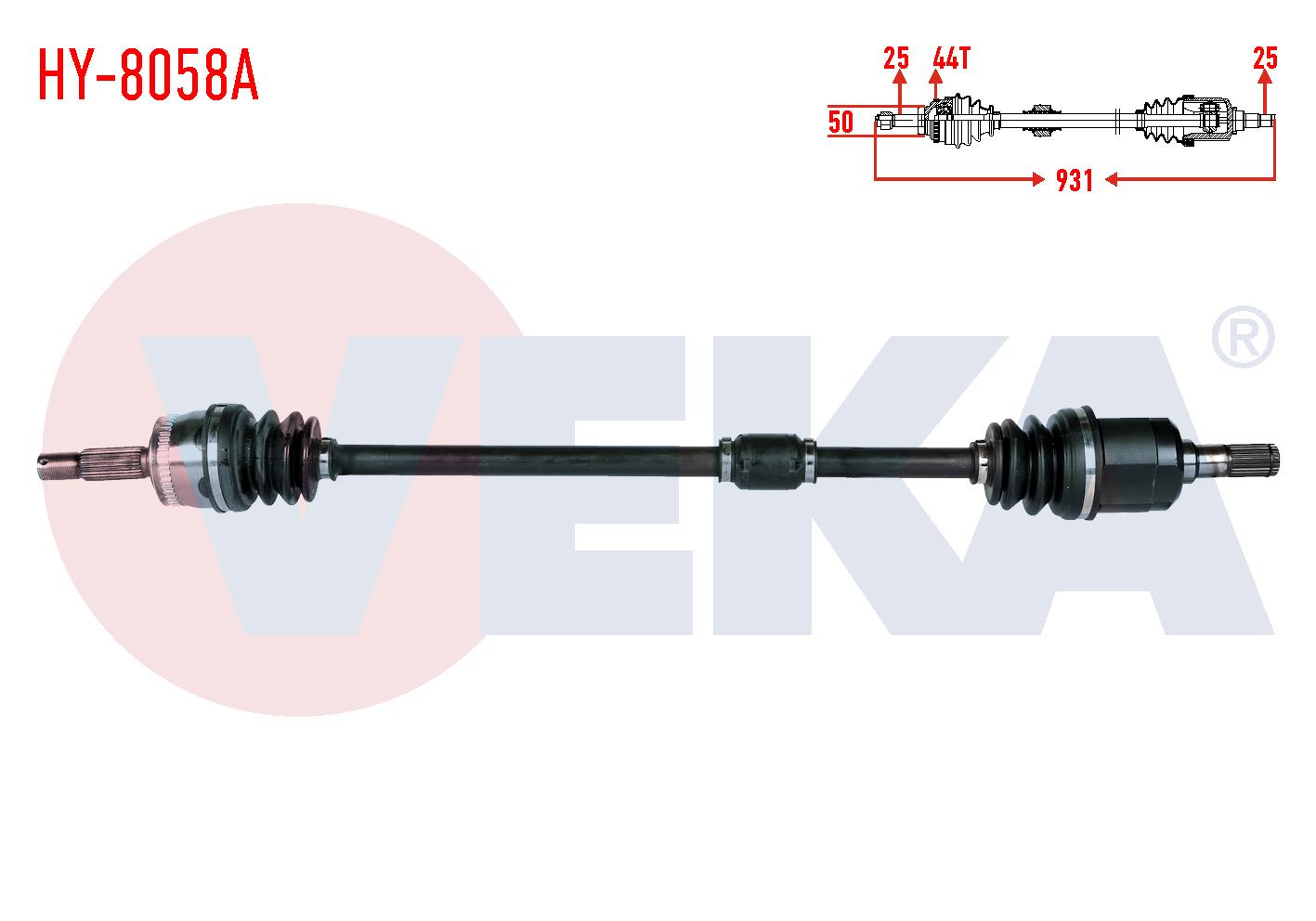 KOMPLE AKS SAG ON KIA CERATO (LD) 1.6i A-T ABSLI 44 DIS UZUNLUK 931mm 2004-2012