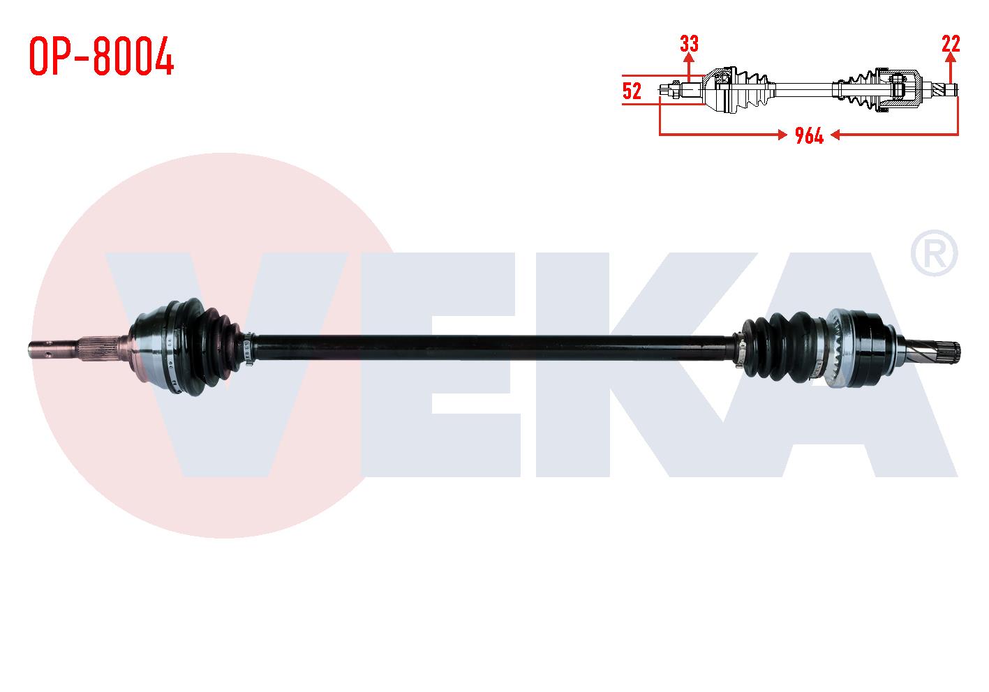 KOMPLE AKS SAG ON OPEL ASTRA G (F69) 1.4 16v UZUNLUK 964mm 1998-2005