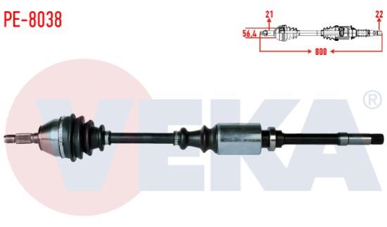 KOMPLE AKS SAG ON PEUGEOT 106 I 1.4 UZUNLUK 800mm 1991-1996