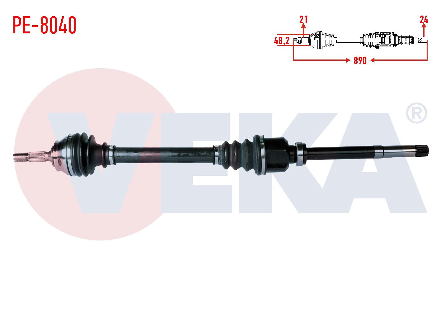 KOMPLE AKS SAG ON PEUGEOT 301 1.6 HDI UZUNLUK 890mm 2012-