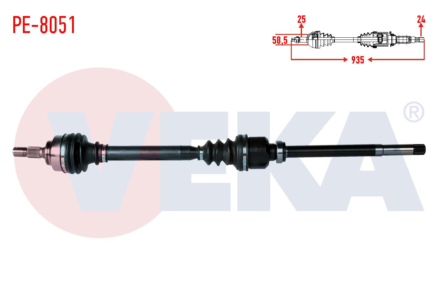 KOMPLE AKS SAG ON PEUGEOT 308 (4A,4C) 1.6 THP MC SANZUMAN M-T UZUNLUK 935mm 2007-2013