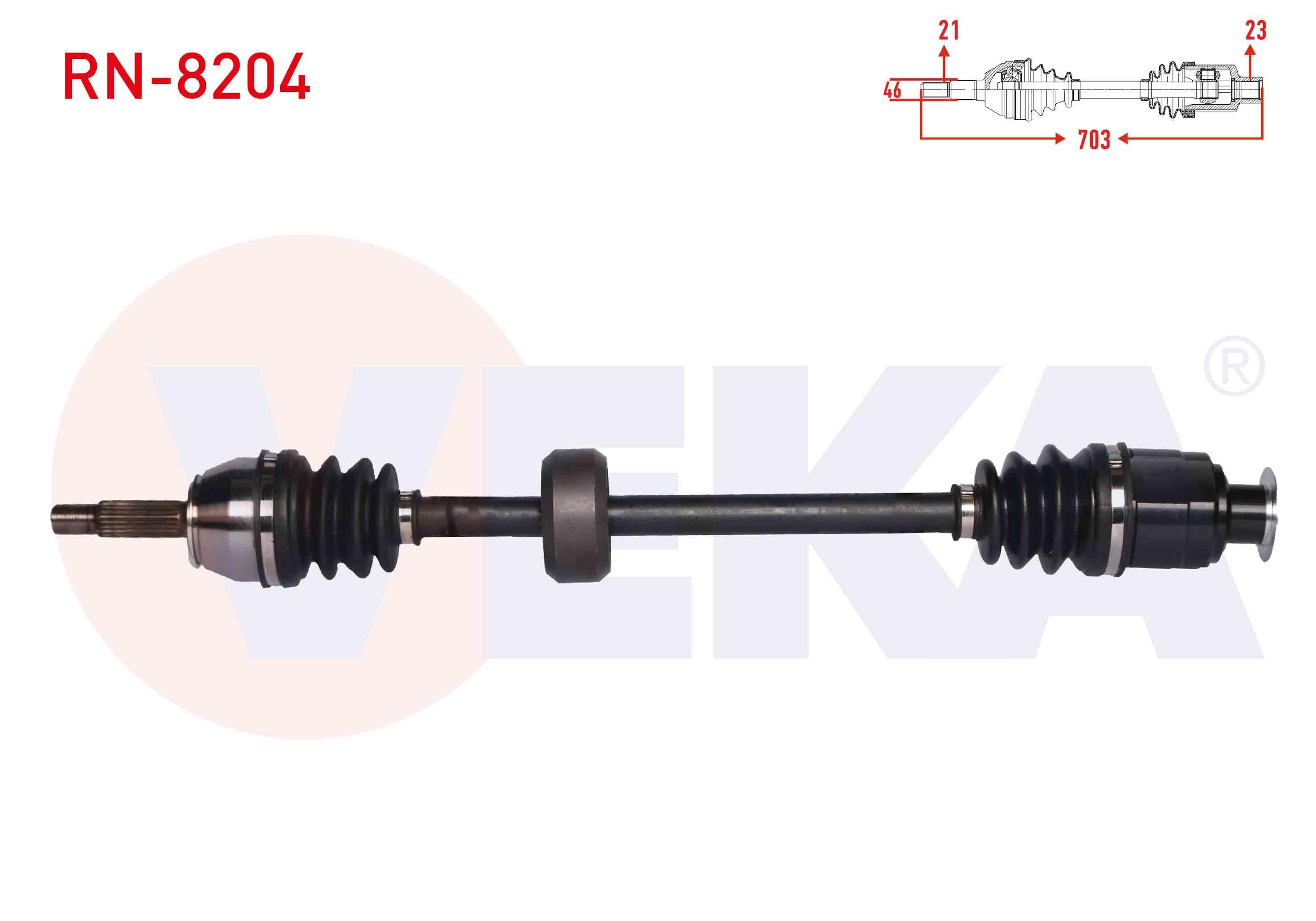 KOMPLE AKS SAG ON RENAULT CLIO I (B/C57,5/357) 1.2  M-T UZUNLUK 707 mm 1990-1998