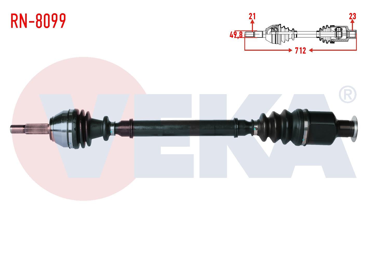 KOMPLE AKS SAG ON RENAULT CLIO II (BB0/1/2,CB0/1/2) 1.4i UZUNLUK 712mm 1998-2005