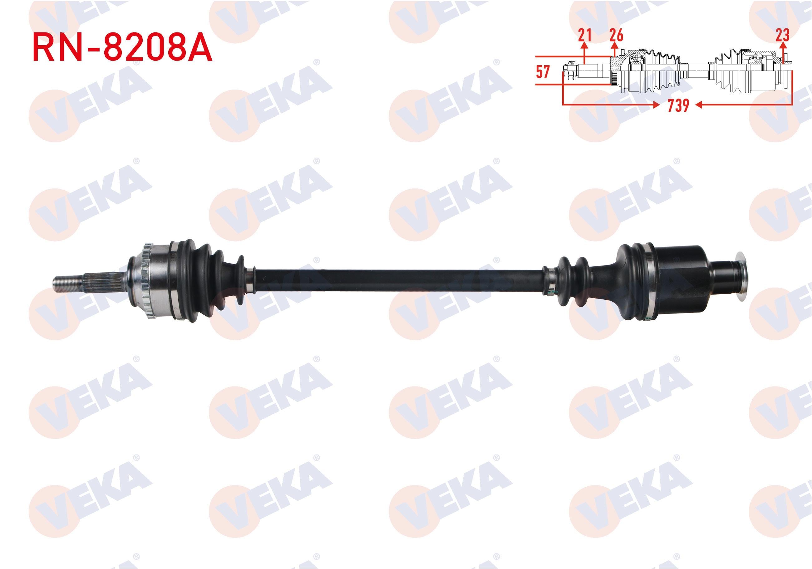 KOMPLE AKS SAG ON RENAULT CLIO II (BB0/1/2,CB0/1/2) 1.4i 16v A-T ABSLI 26 DIS UZUNLUK 739 mm 1998-2005