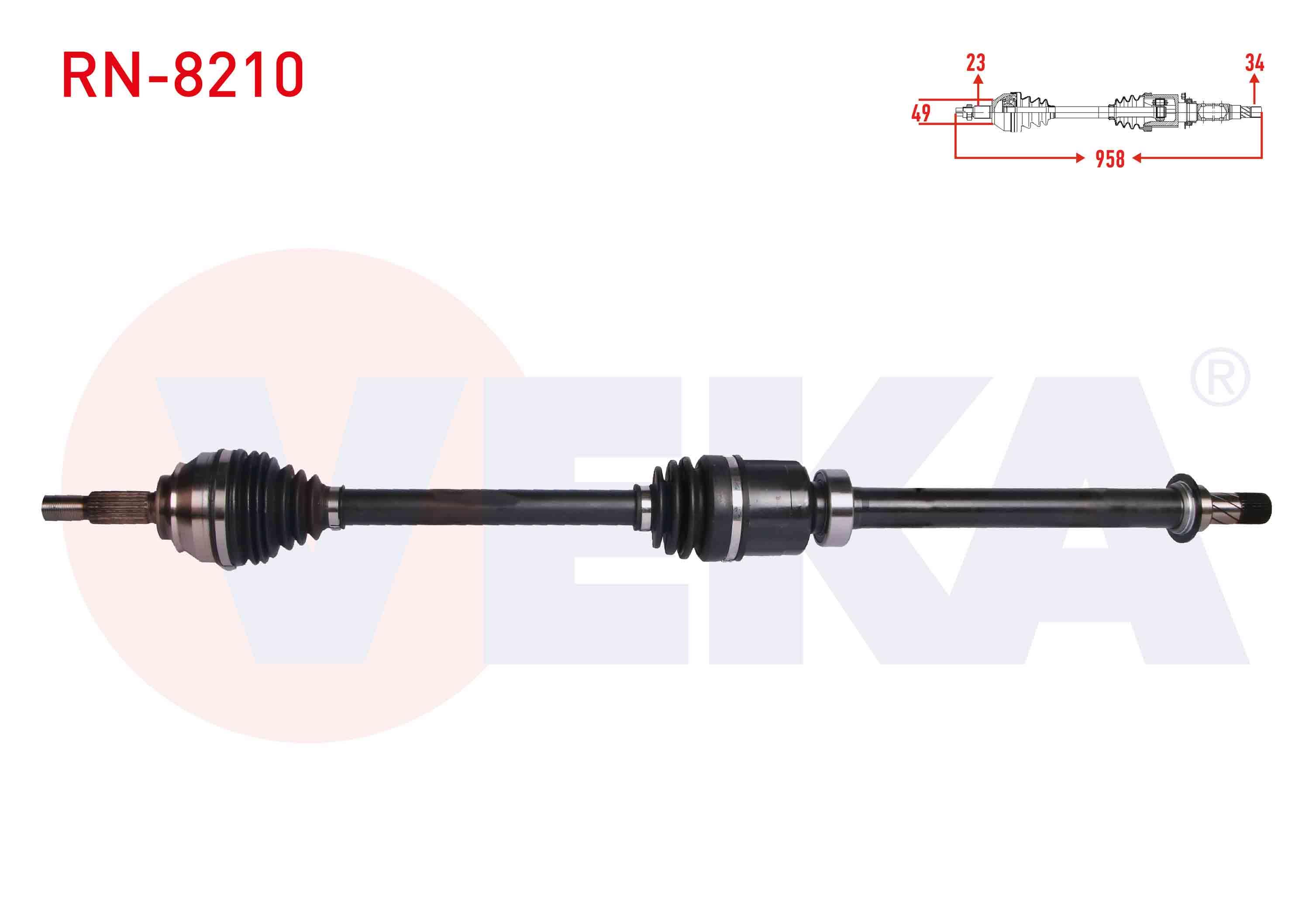 KOMPLE AKS SAG ON RENAULT CLIO IV 1.5 DCI A-T UZUNLUK 958 mm 2012-