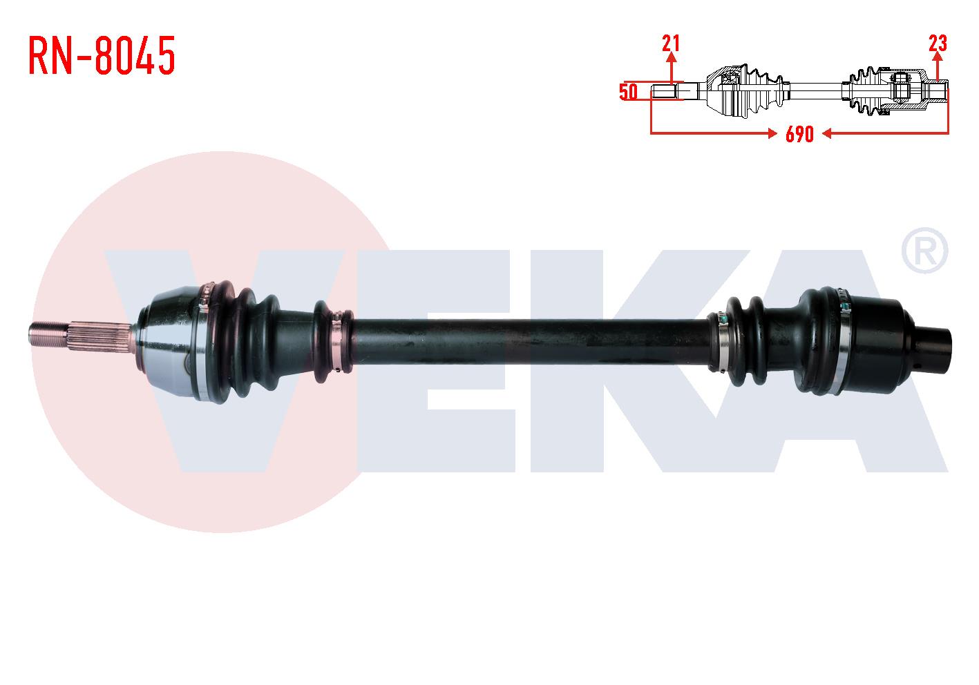 KOMPLE AKS SAG ON RENAULT EXPRESS (F40,G40) 1.9 D UZUNLUK 690mm 1985-1998