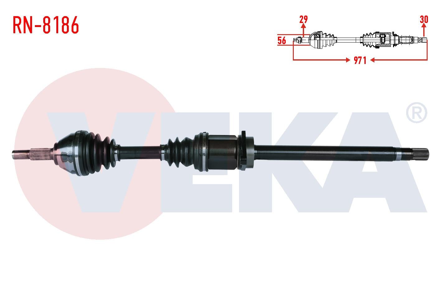 KOMPLE AKS SAG ON RENAULT KOLEOS (HY_) 2.0 DCI A-T UZUNLUK 971mm 2008-2014
