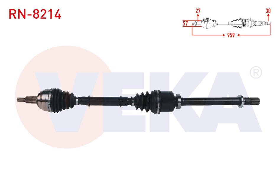 KOMPLE AKS SAG ON RENAULT LAGUNA III 2.0 DCI - 2.0i 16v A-T UZUNLUK 959mm 2007-