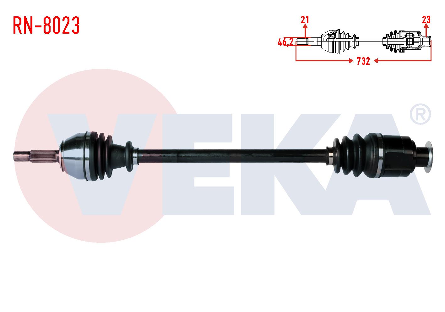 KOMPLE AKS SAG ON RENAULT R19 1.4 UZUNLUK 738,8mm 1988-2001