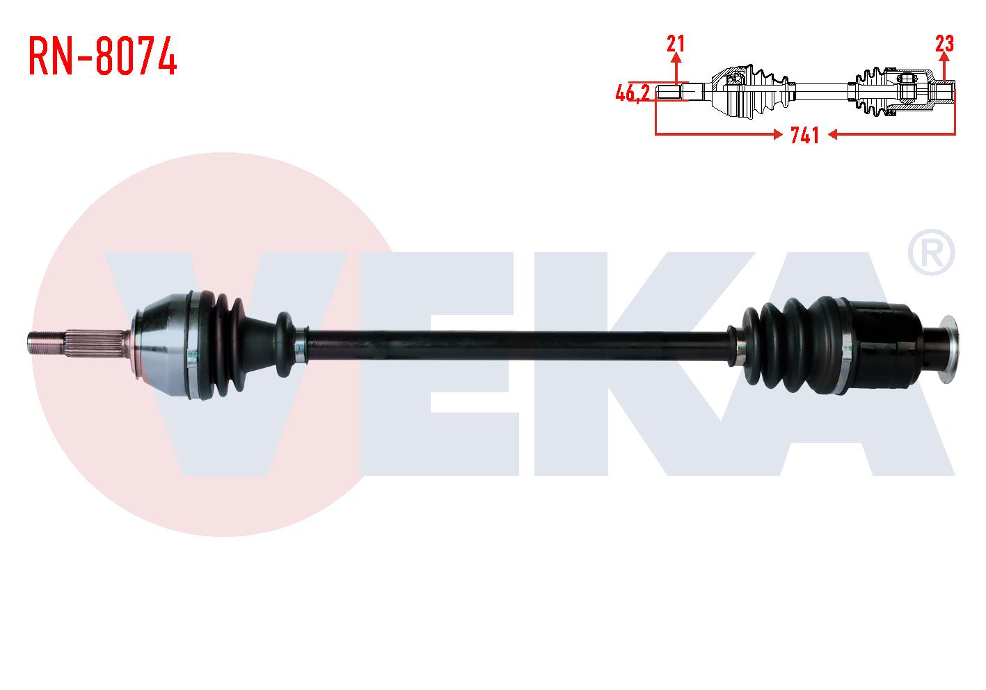KOMPLE AKS SAG ON RENAULT R21 (B48,L48) MANAGER 1.7 UZUNLUK 741mm 1986-1993