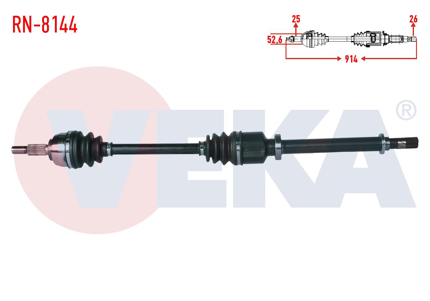 KOMPLE AKS SAG ON RENAULT SCENIC II (JM0/1) 1.5 DCI M-T UZUNLUK 914MM 2003-2009