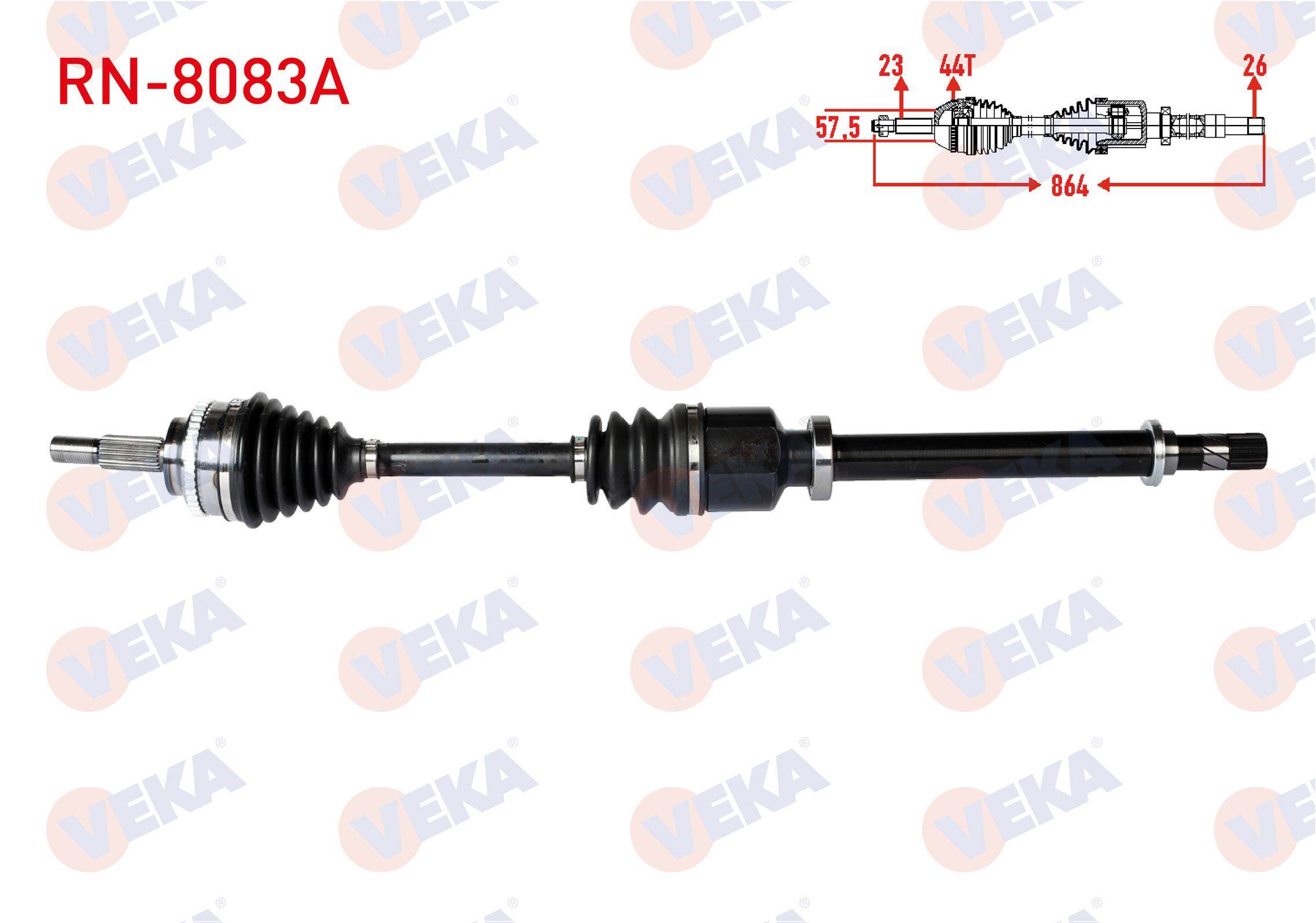 KOMPLE AKS SAG ON RENAULT THALIA II 1.5 DCI ABSLI 44 DIS UZUNLUK 864mm 2008-