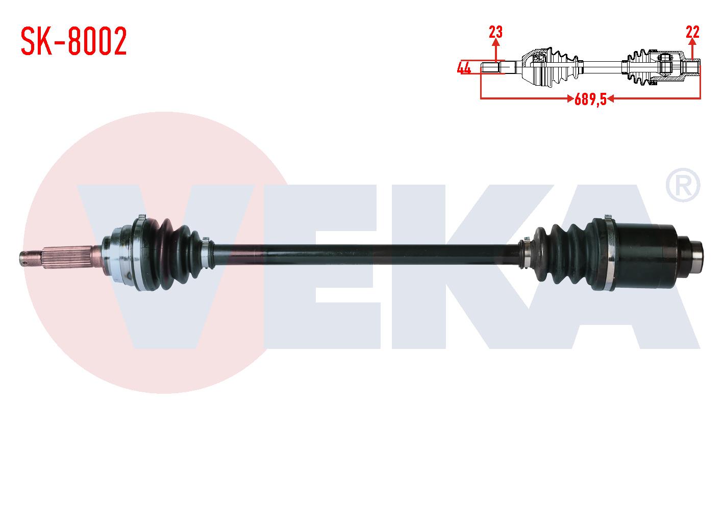 KOMPLE AKS SAG ON SUZUKI ALTO I (EC) 0.8  UZUNLUK 689,5mm 1986-1993