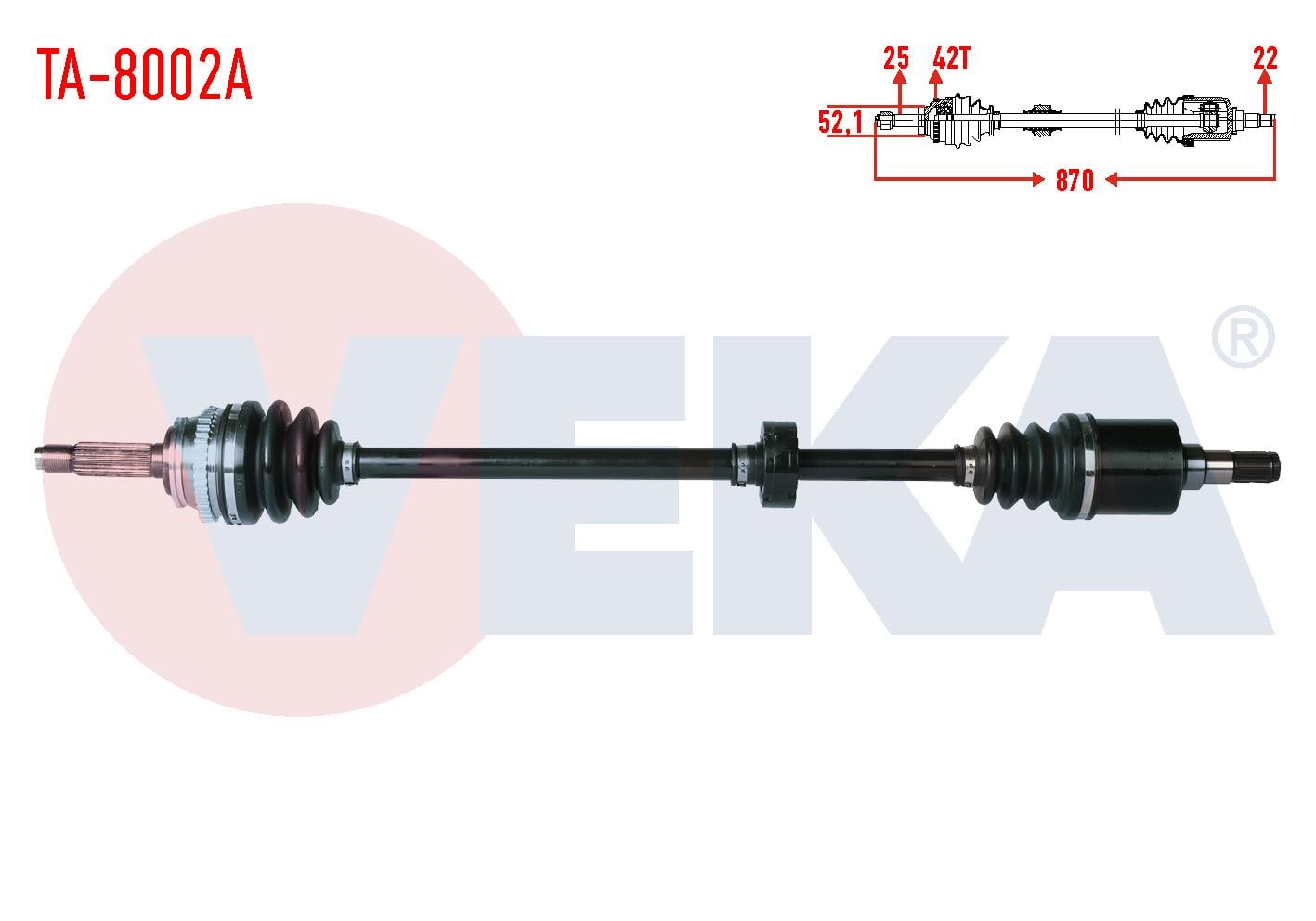 KOMPLE AKS SAG ON TATA INDIGO (4_V2) 1.4 CRDI TURBO ABSLI 42 DIS UZUNLUK 870mm 2003-