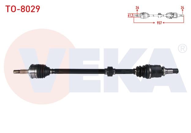 KOMPLE AKS SAG ON TOYOTA C-HR (_X1_) 1.8 Hybrid UZUNLUK 957 mm 2016-