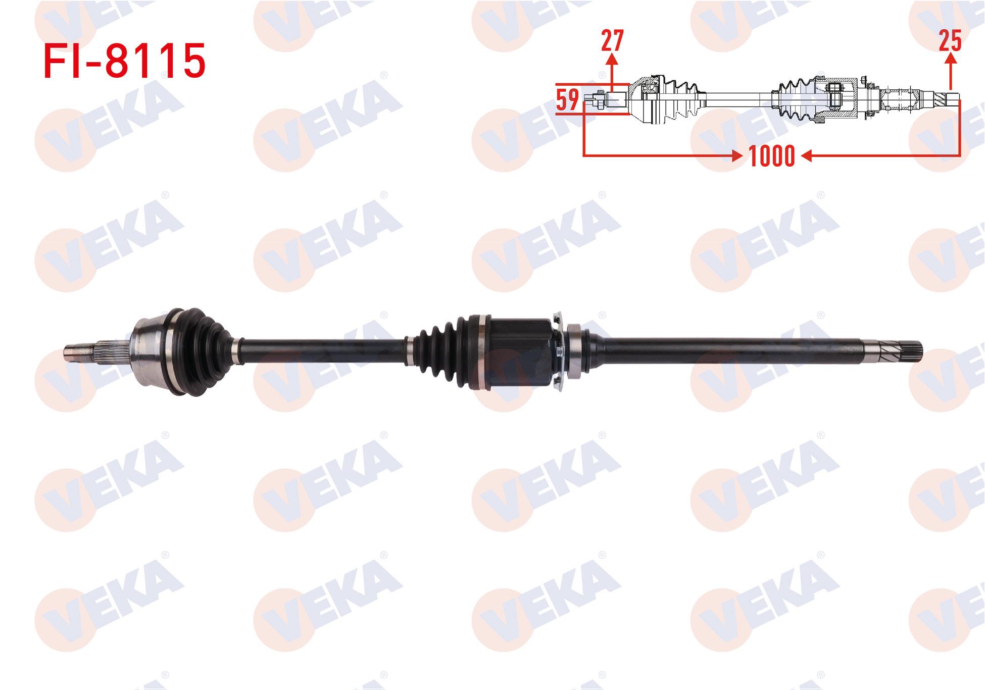 KOMPLE AKS SAG ON UZUNLUK 1000mm FIAT 500 X 1.6 MJT 6AT / 6MT 2014- / JEEP RENEGADE 1.6 CRD 6AT / 6MT 2014-