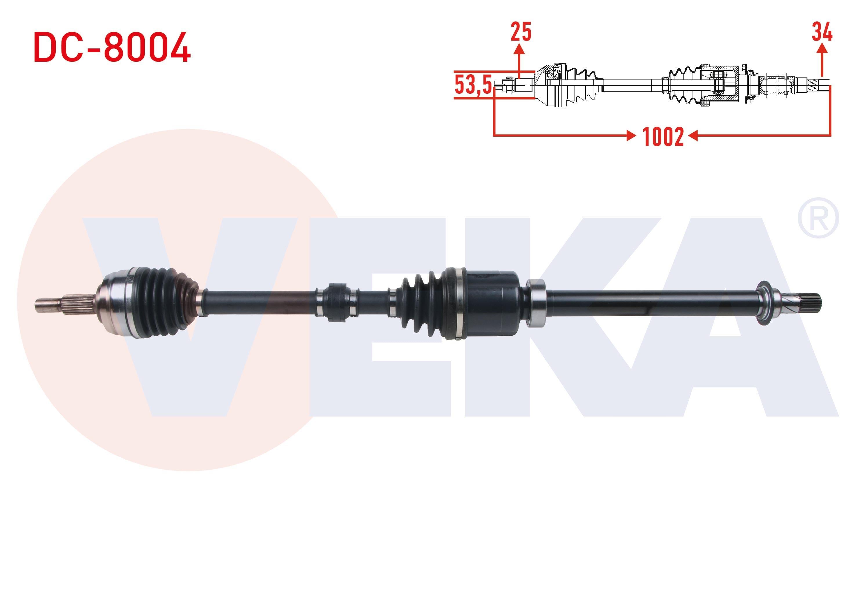 KOMPLE AKS SAG ON UZUNLUK 1002mm DACIA DUSTER 1.5 DCI A-T 2017-