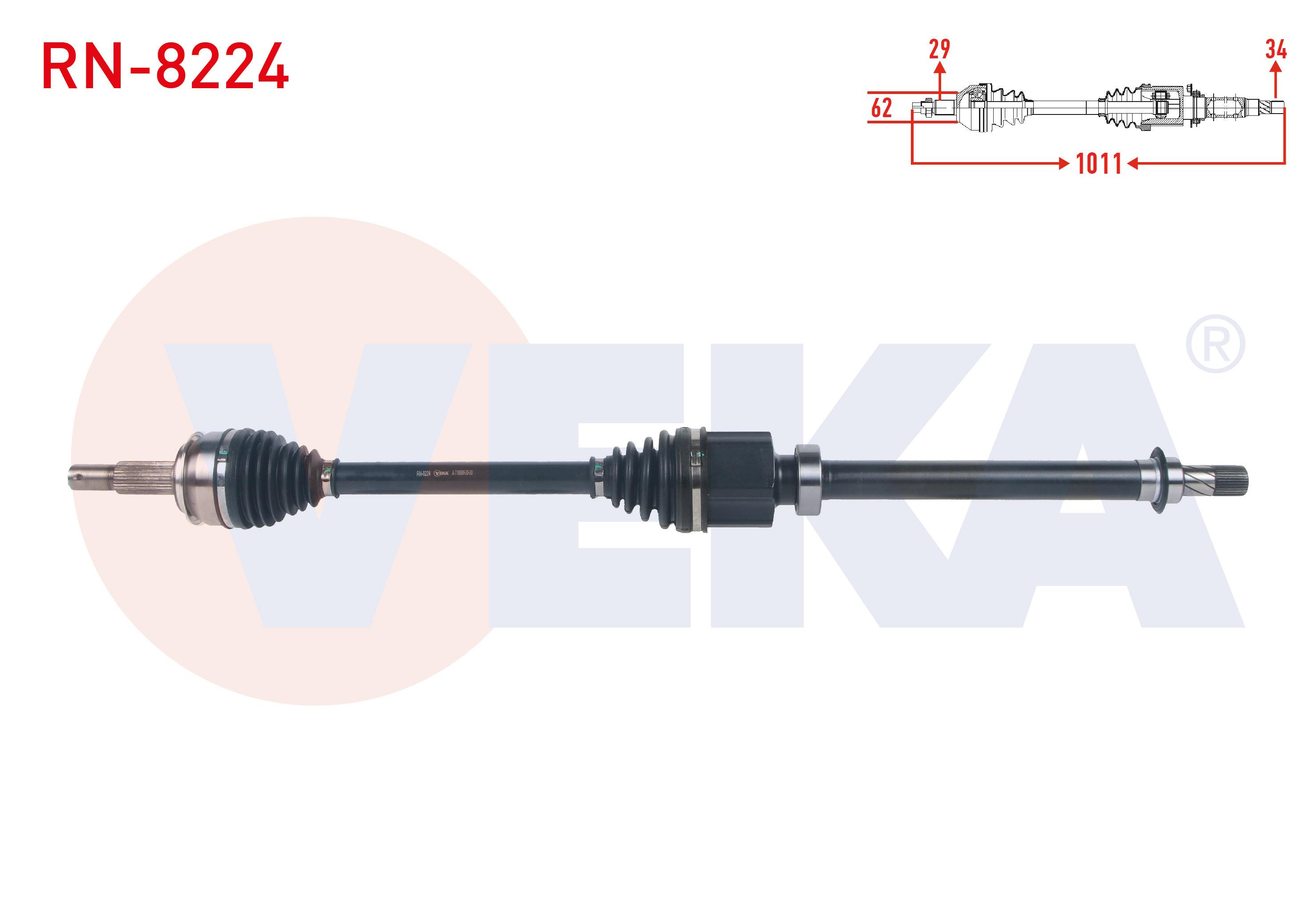 KOMPLE AKS SAG ON UZUNLUK 1011mm RENAULT KADJAR 1.5 DCI A-T 2015-
