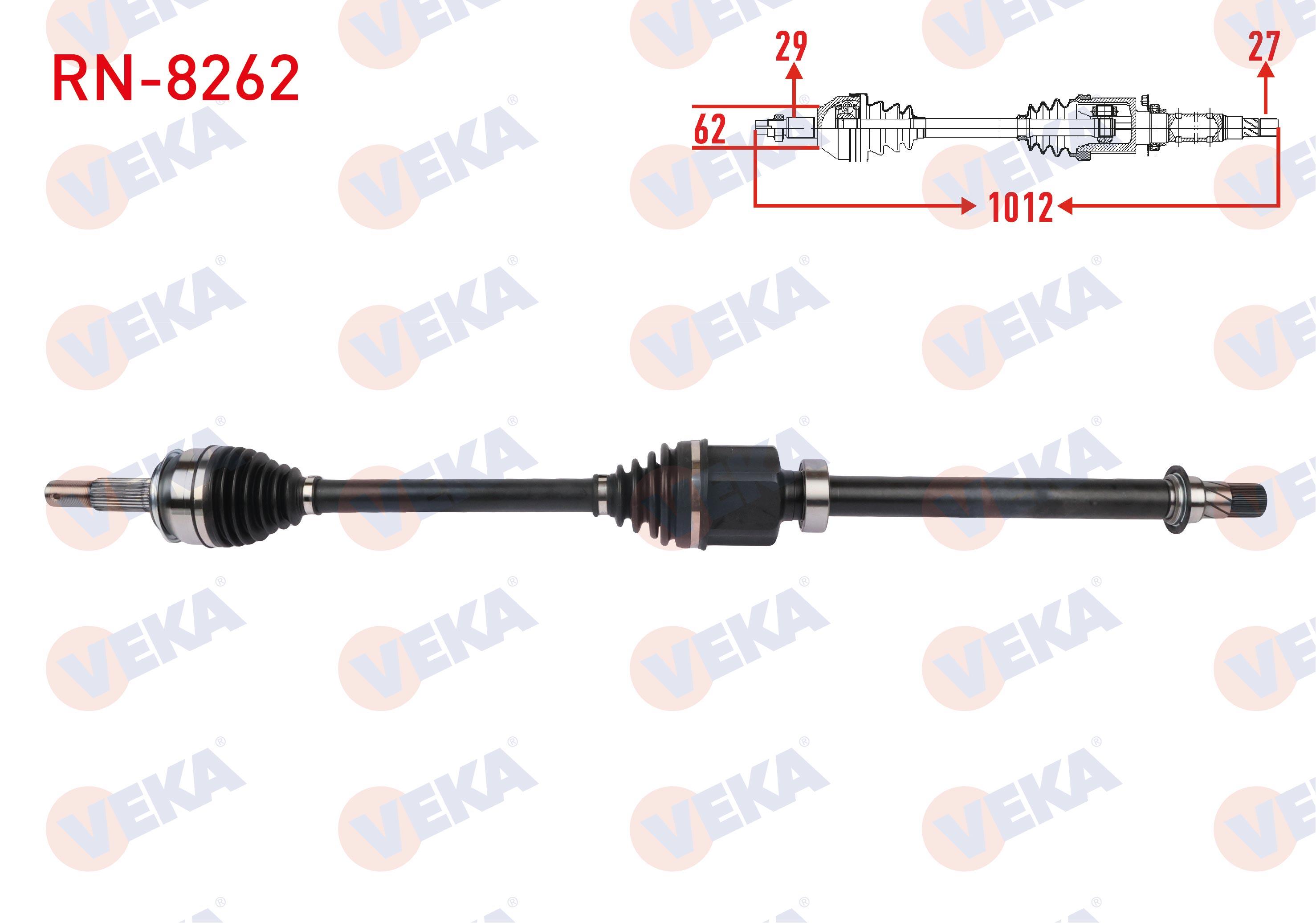 KOMPLE AKS SAG ON UZUNLUK 1012mm (7 VITES CIFT KAVRAMA) RENAULT KADJAR 1.5 BlueDCI 2018- / NISSAN QASHQAI II 1.5 dCi 2018-