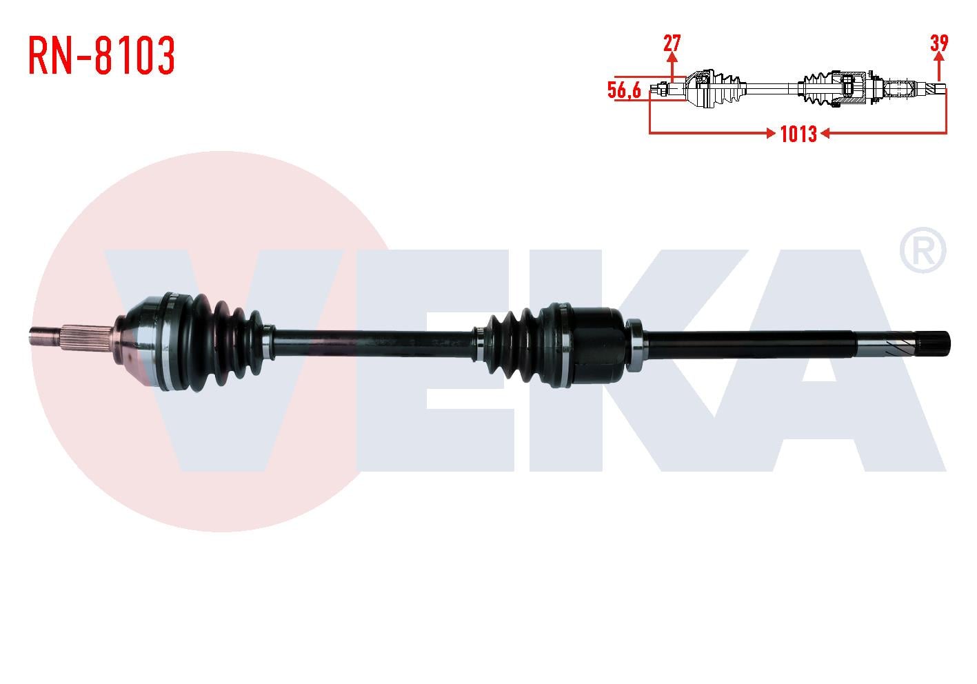KOMPLE AKS SAG ON UZUNLUK 1013mm RENAULT TRAFIC II 2.0 DCI 2001-2014 / OPEL VIVARO (X83) 2.0 CDTI 2015-