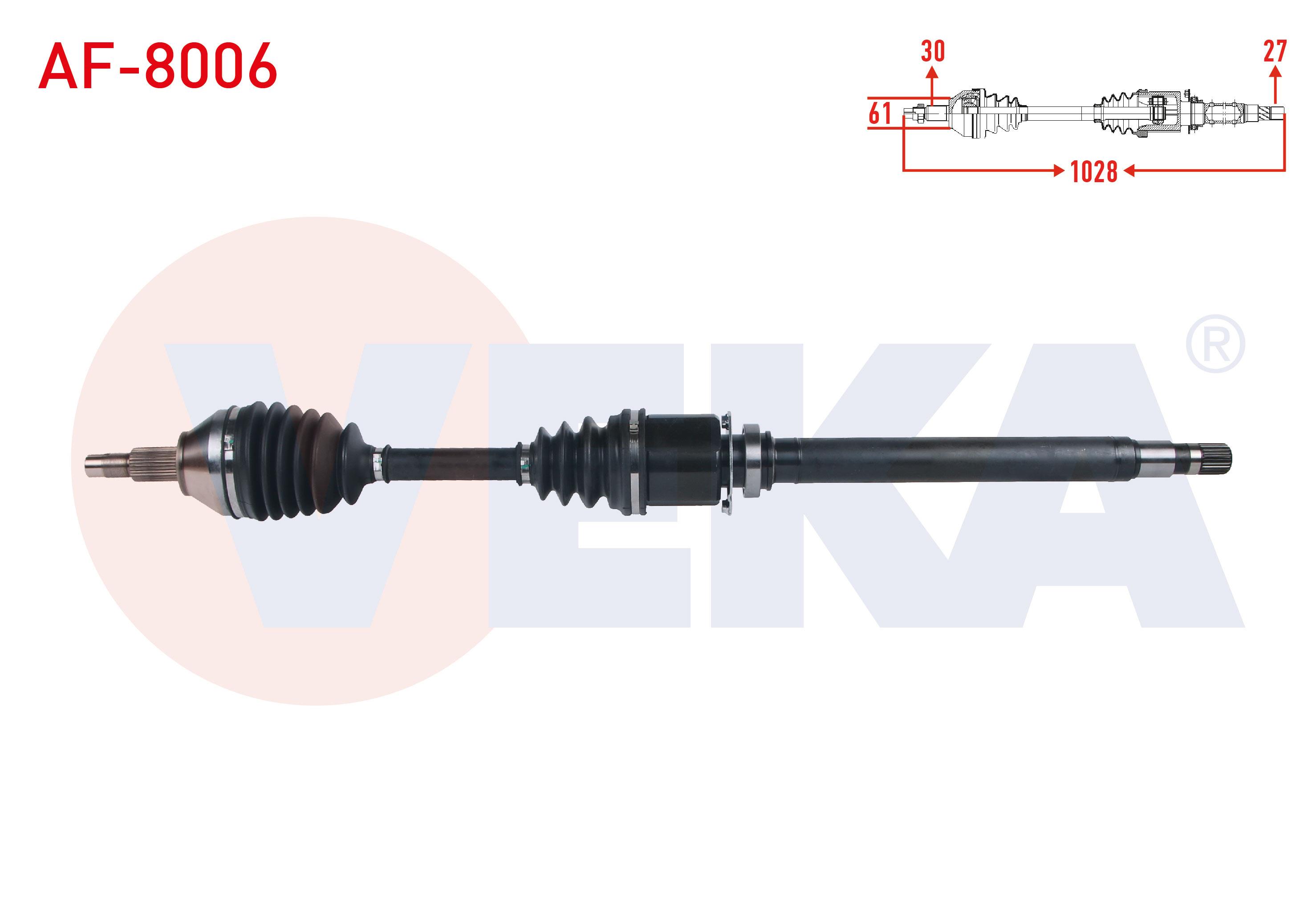 KOMPLE AKS SAG ON UZUNLUK 1028mm ALFA ROMEO 159 (939) 1.9 JTDM  - 1.9 JTS A-T 2006-2011