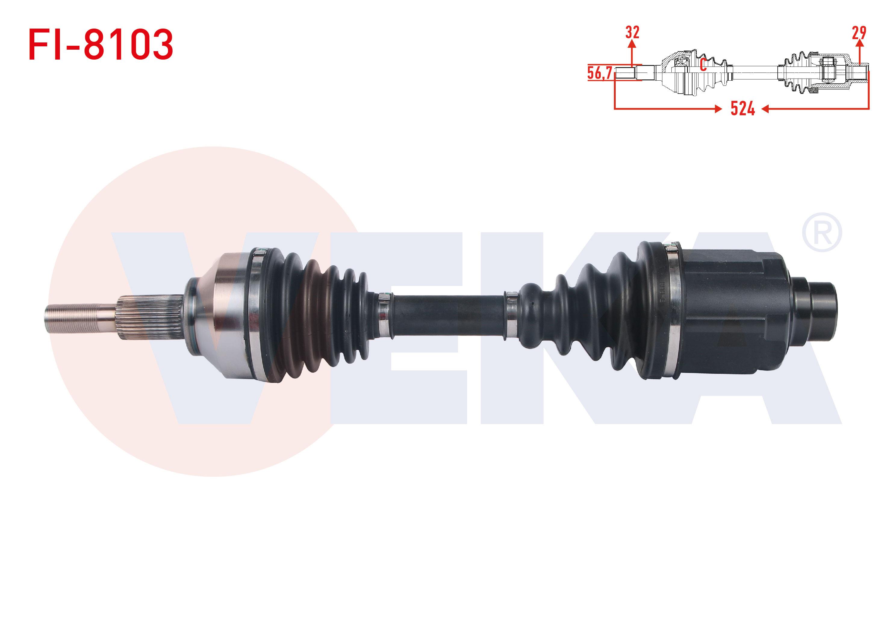 KOMPLE AKS SAG ON UZUNLUK 524mm FIAT FREEMONT 2.0 MJT A-T 4X4 2011-