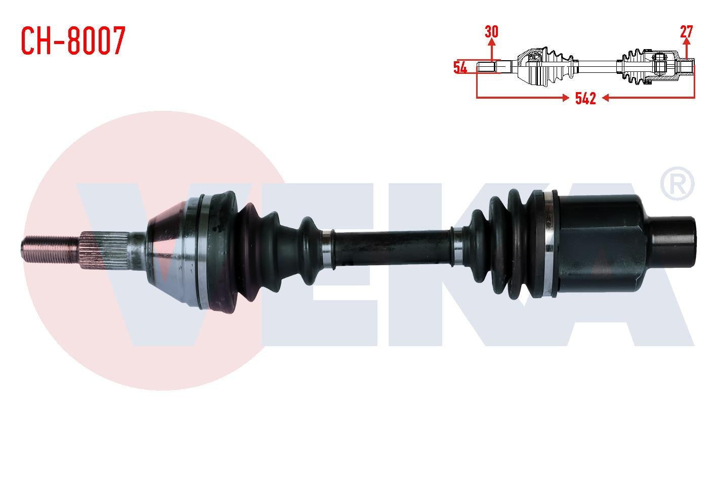 KOMPLE AKS SAG ON UZUNLUK 542mm CHEVROLET CAPTIVA (C100, C140) 2.0 D A-T 4X4 2006-2012 / OPEL ANTARA 2.0 CDTI A-T 4X4 2007-