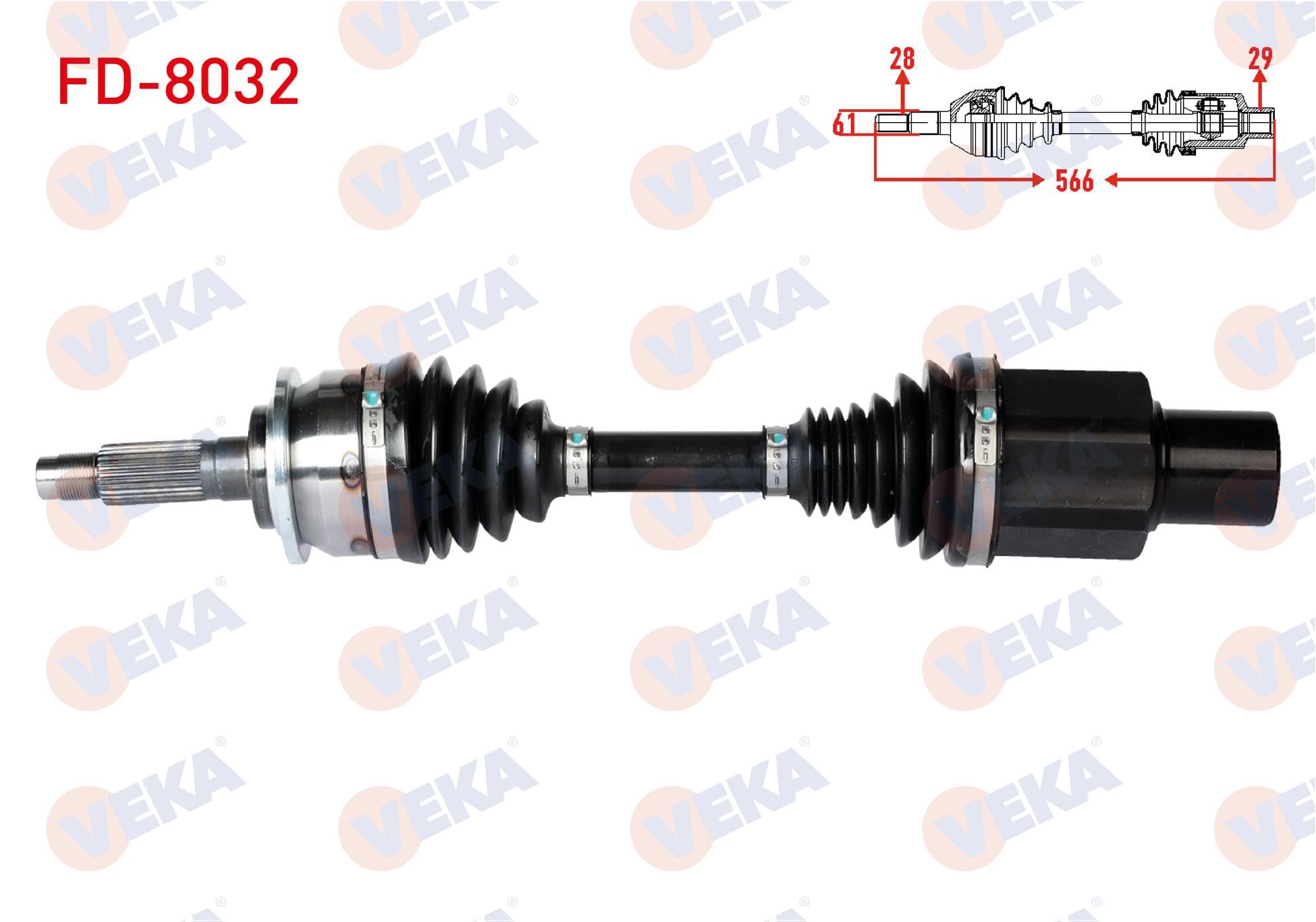 KOMPLE AKS SAG ON UZUNLUK 566mm FORD RANGER 2.2 TDCI - 3.2 TDCI A-T/M-T 2011-