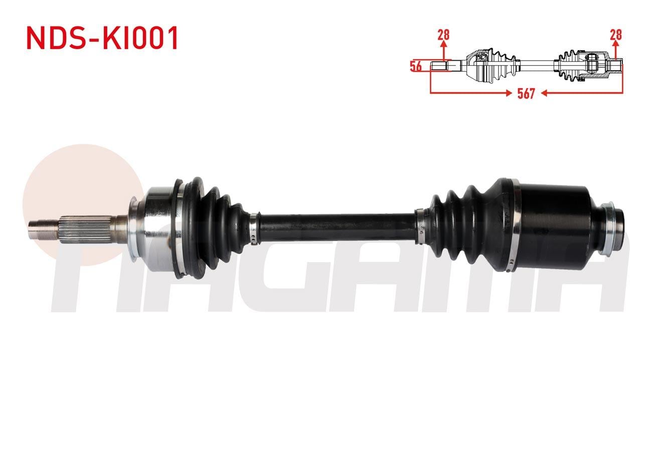 KOMPLE AKS SAG ON UZUNLUK 567mm KIA SORENTO I (JC) 2.5 CRDI A-T 2002-2009