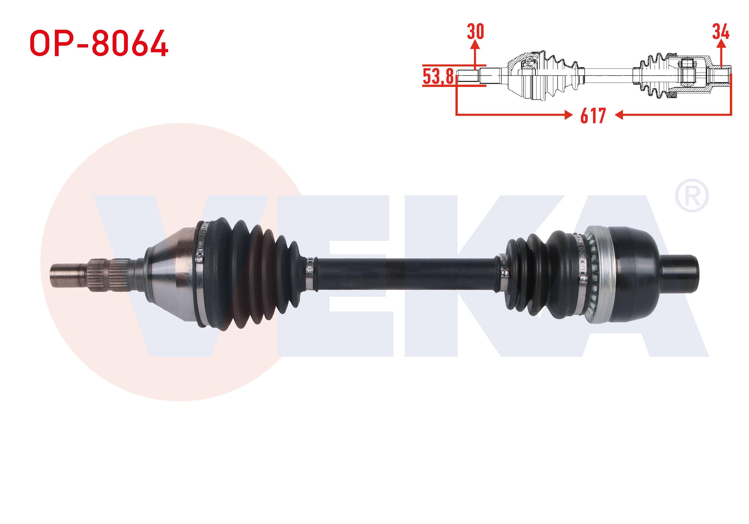 KOMPLE AKS SAG ON UZUNLUK 617mm OPEL VECTRA C 1.9 CDTI M-T (M32 SNZ) 2002-2008