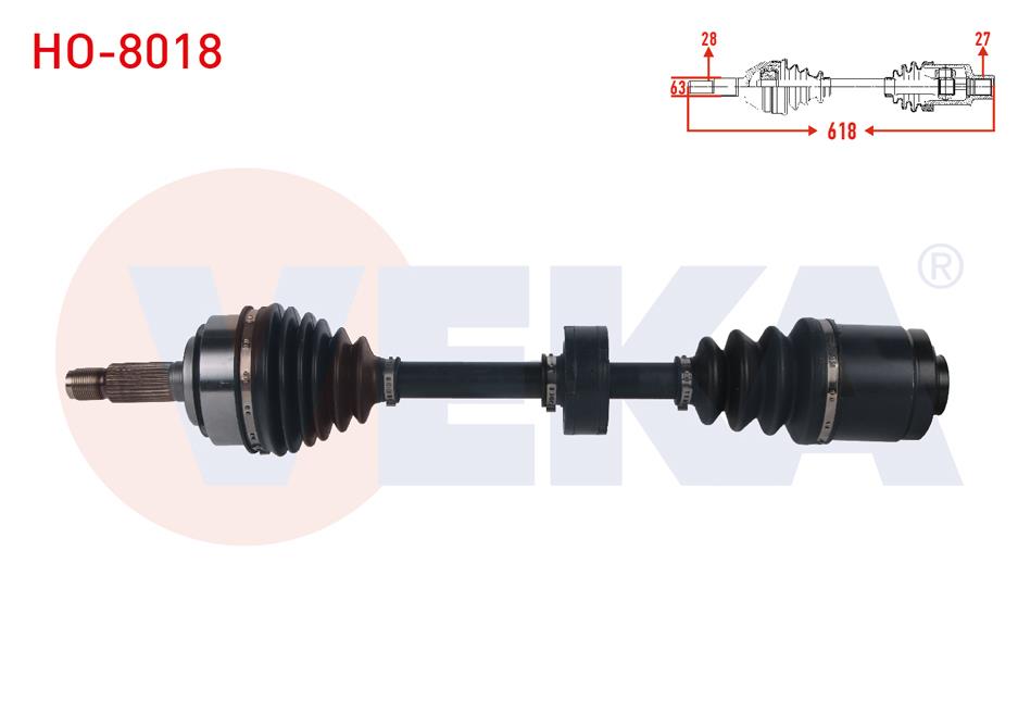 KOMPLE AKS SAG ON UZUNLUK 618mm HONDA CR-V II 2.0i A-T 2002-2006