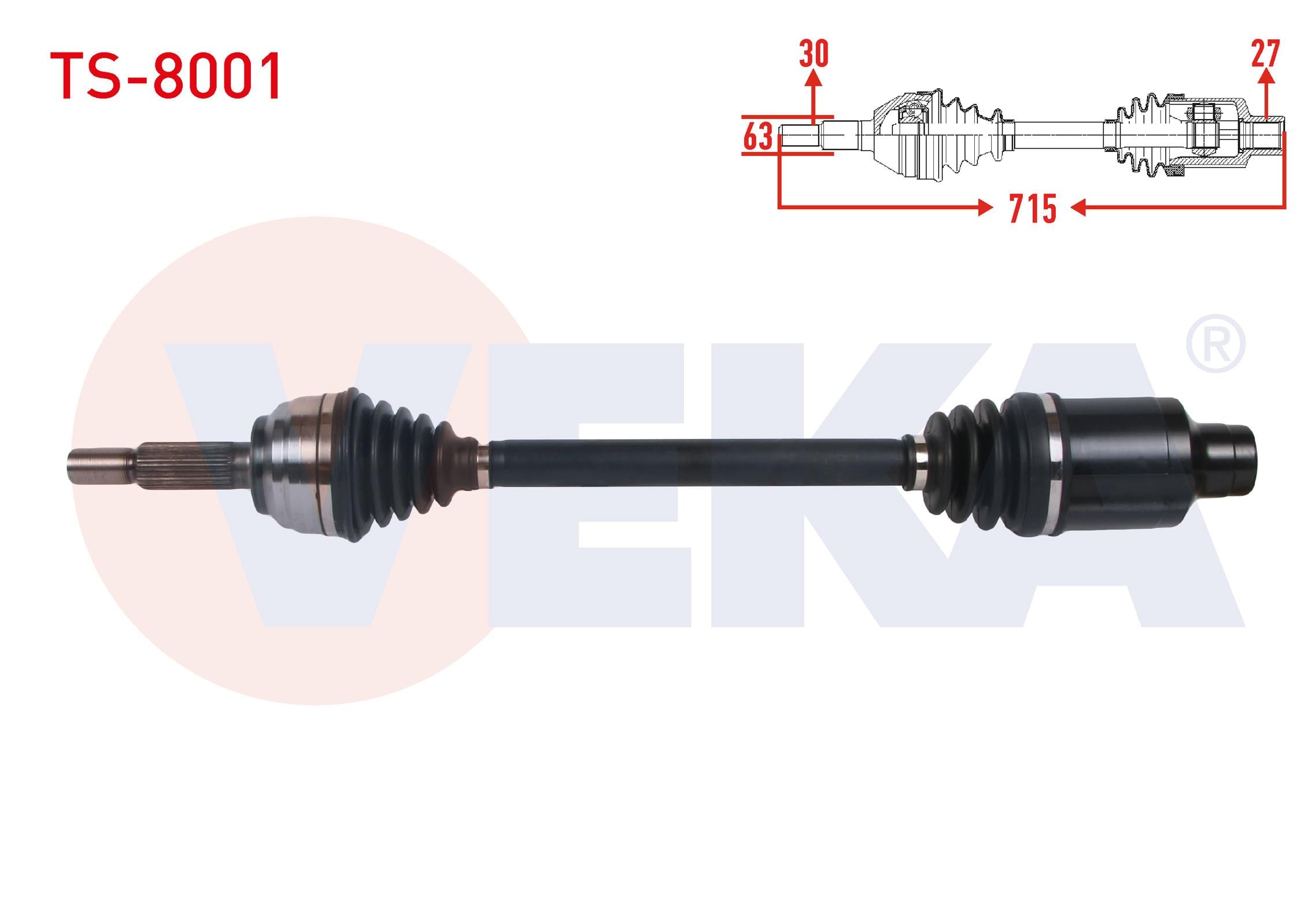 KOMPLE AKS SAG ON UZUNLUK 713mm TESLA MODEL S 2012-