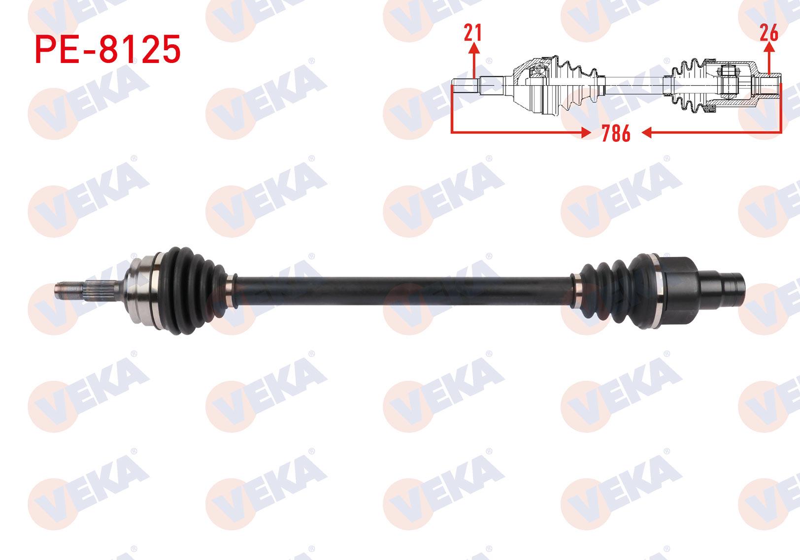 KOMPLE AKS SAG ON UZUNLUK 786mm PEUGEOT 301 1.6 VTi A-T 2012-2017 / CITROEN C-ELYSEE 1.6 VTi A-T 2012-