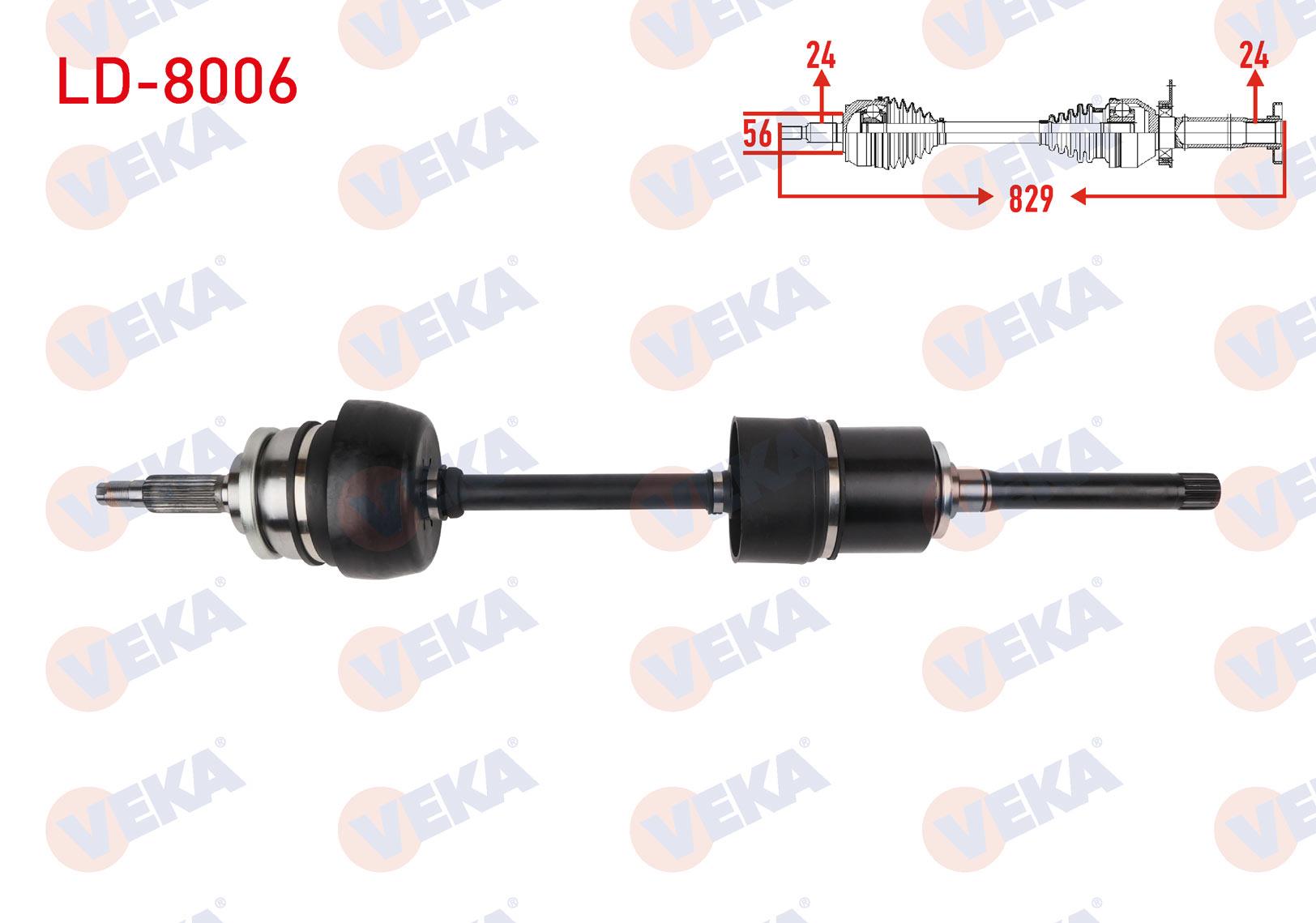 KOMPLE AKS SAG ON UZUNLUK 829mm LADA NIVA (YENI MODEL) 1.7 M-T 2000-2015