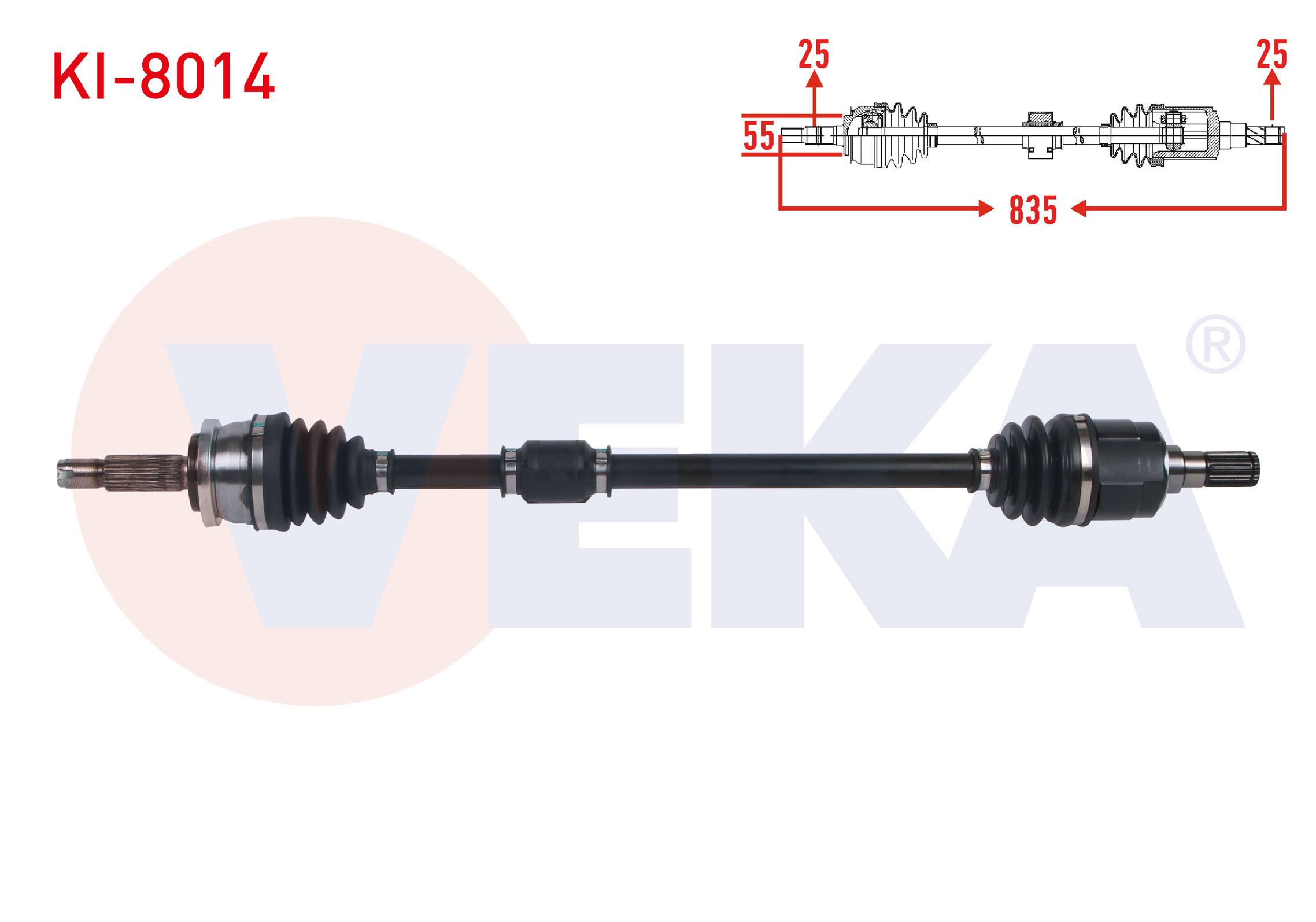 KOMPLE AKS SAG ON UZUNLUK 835mm KIA PICANTO (JA) 1.0 M-T 2018-